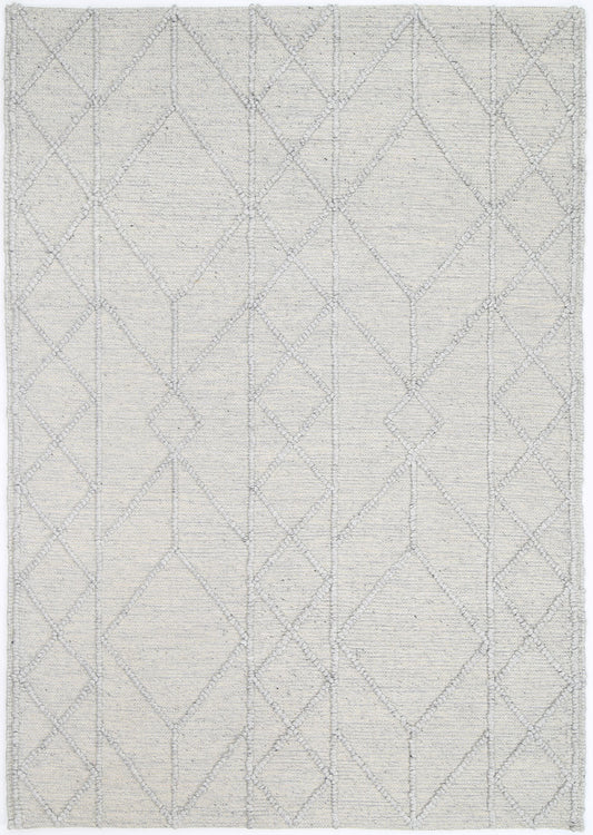 Kaiden Interweave Tribal Grey Wool Rug