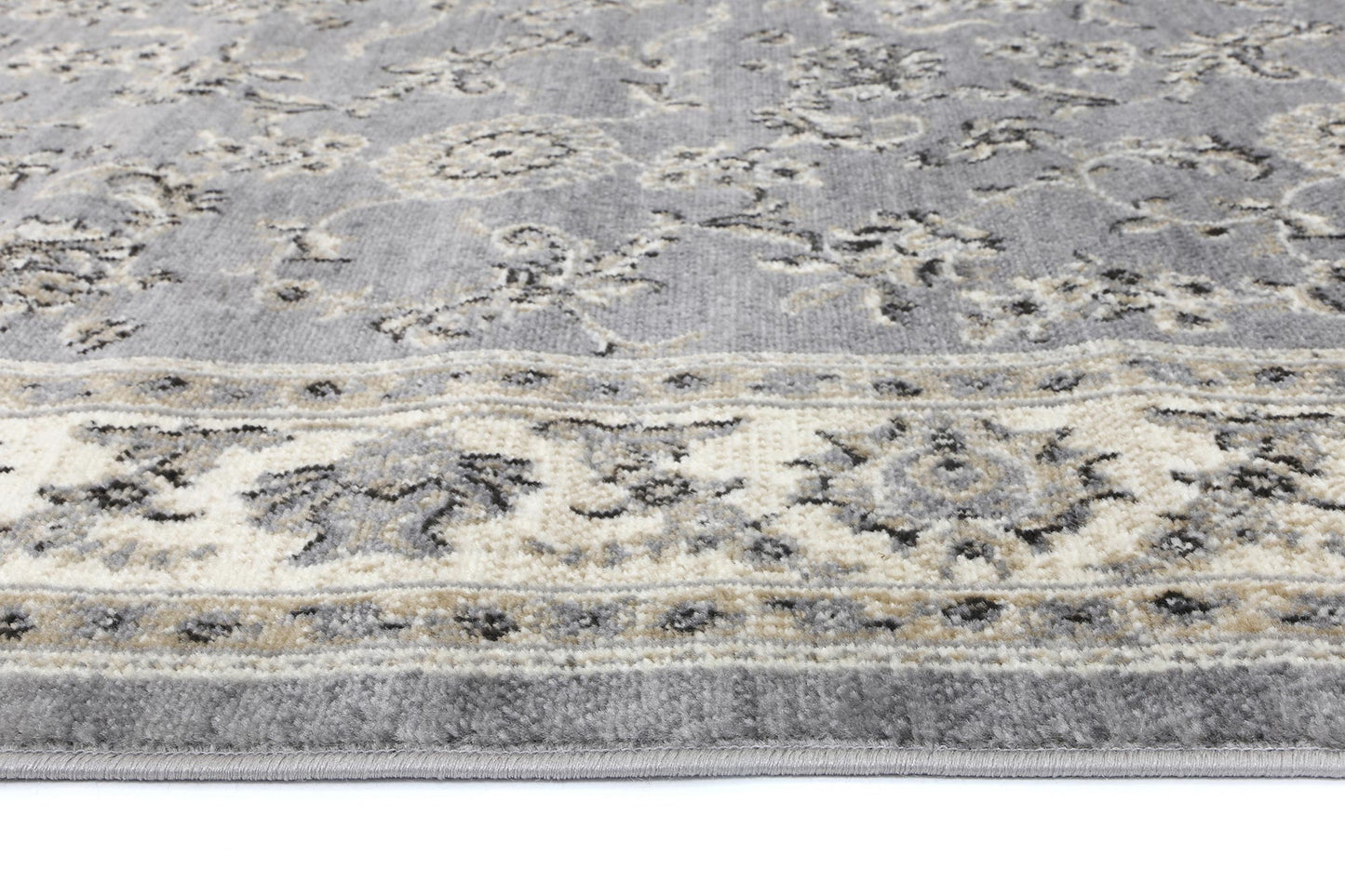Aryana Grey Cream Border Rug