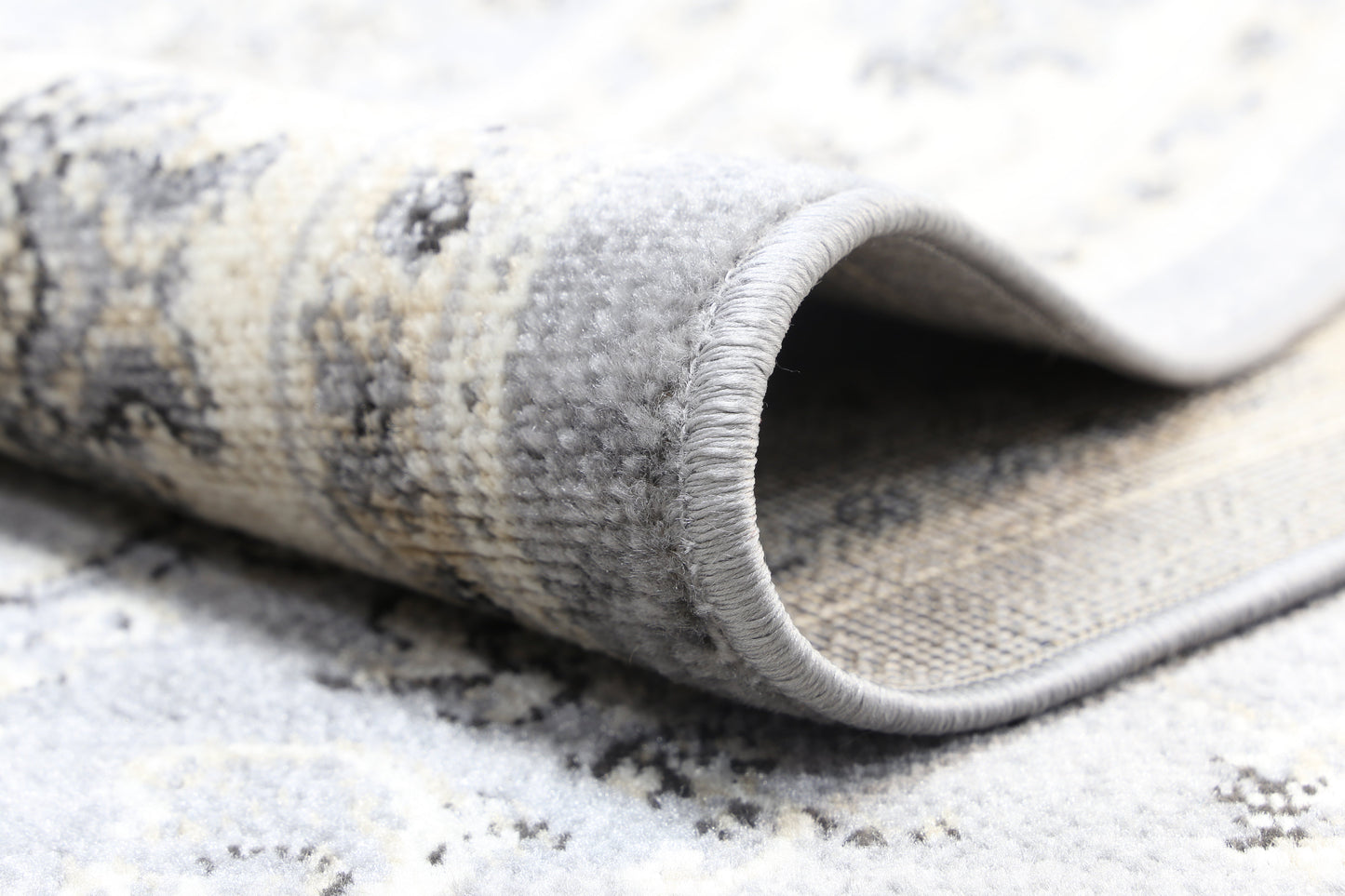 Aryana Grey Cream Border Rug