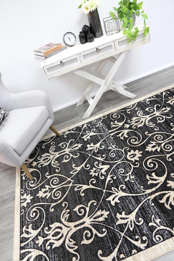Aryana Vines Grey Beige Rug