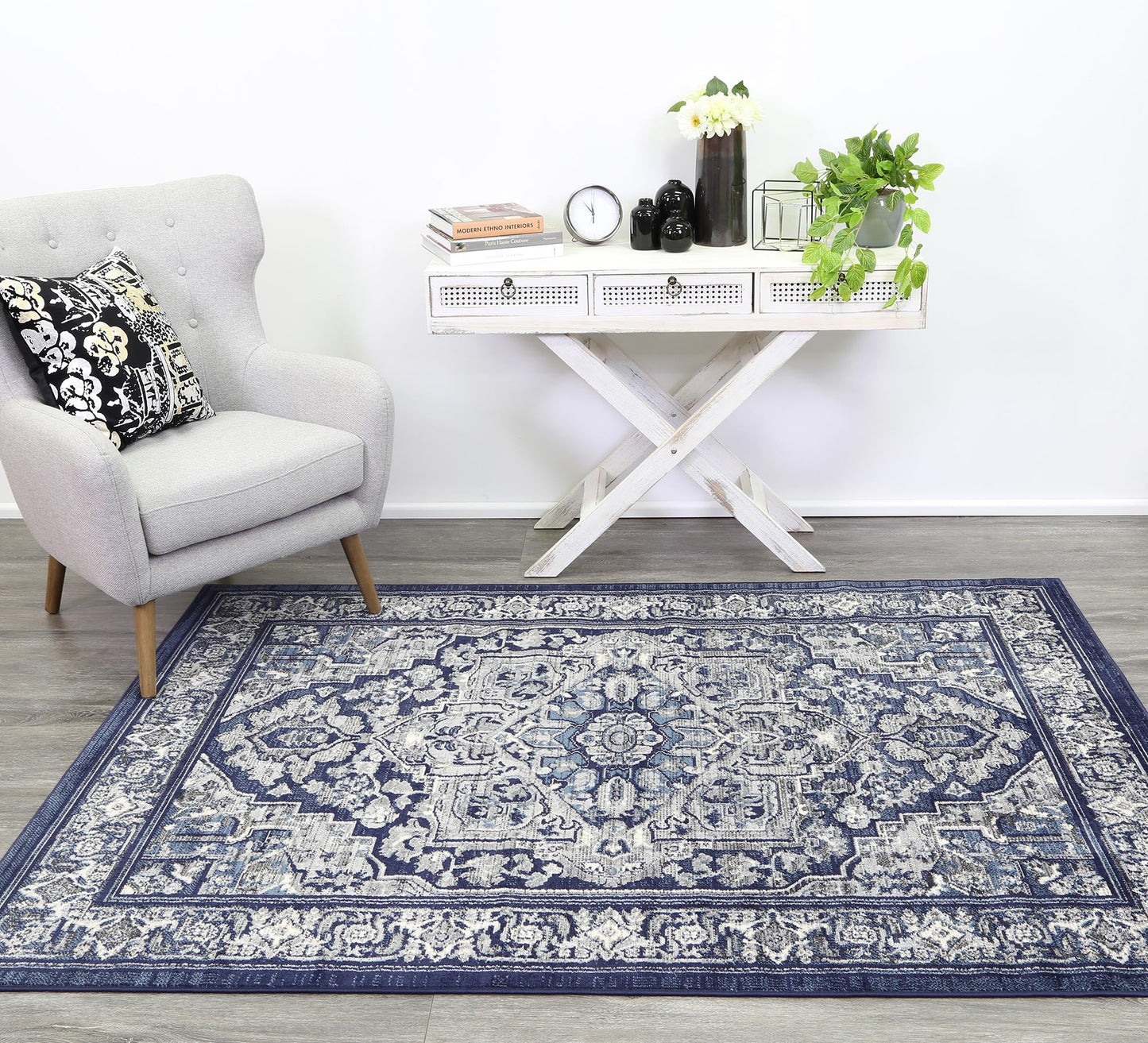 Aryana Tranistional Navy Rug