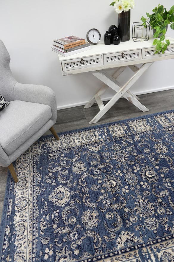 Aryana Ziegler Distressed Navy Rug