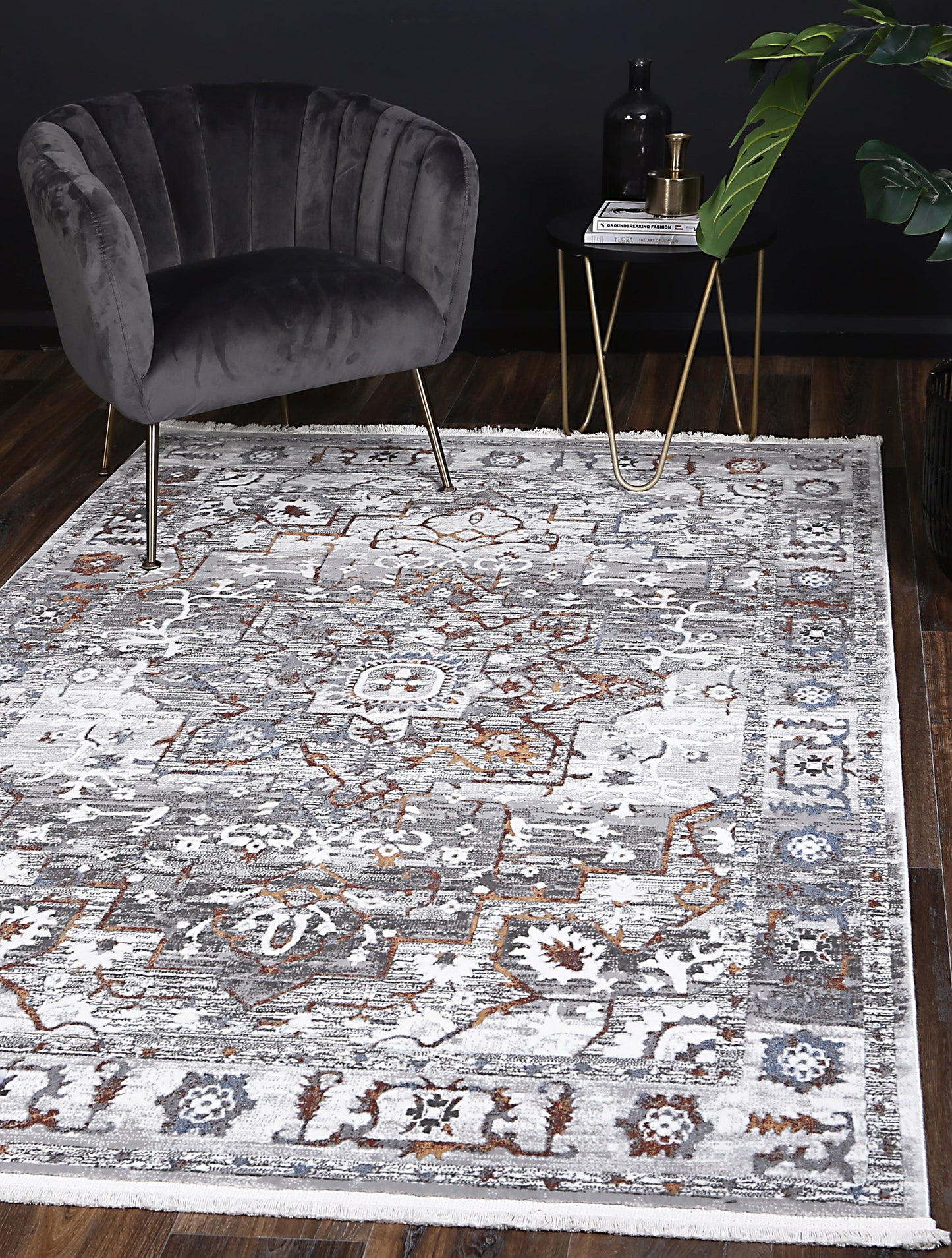 Istanbul05 Medalion Grey Multi Rug