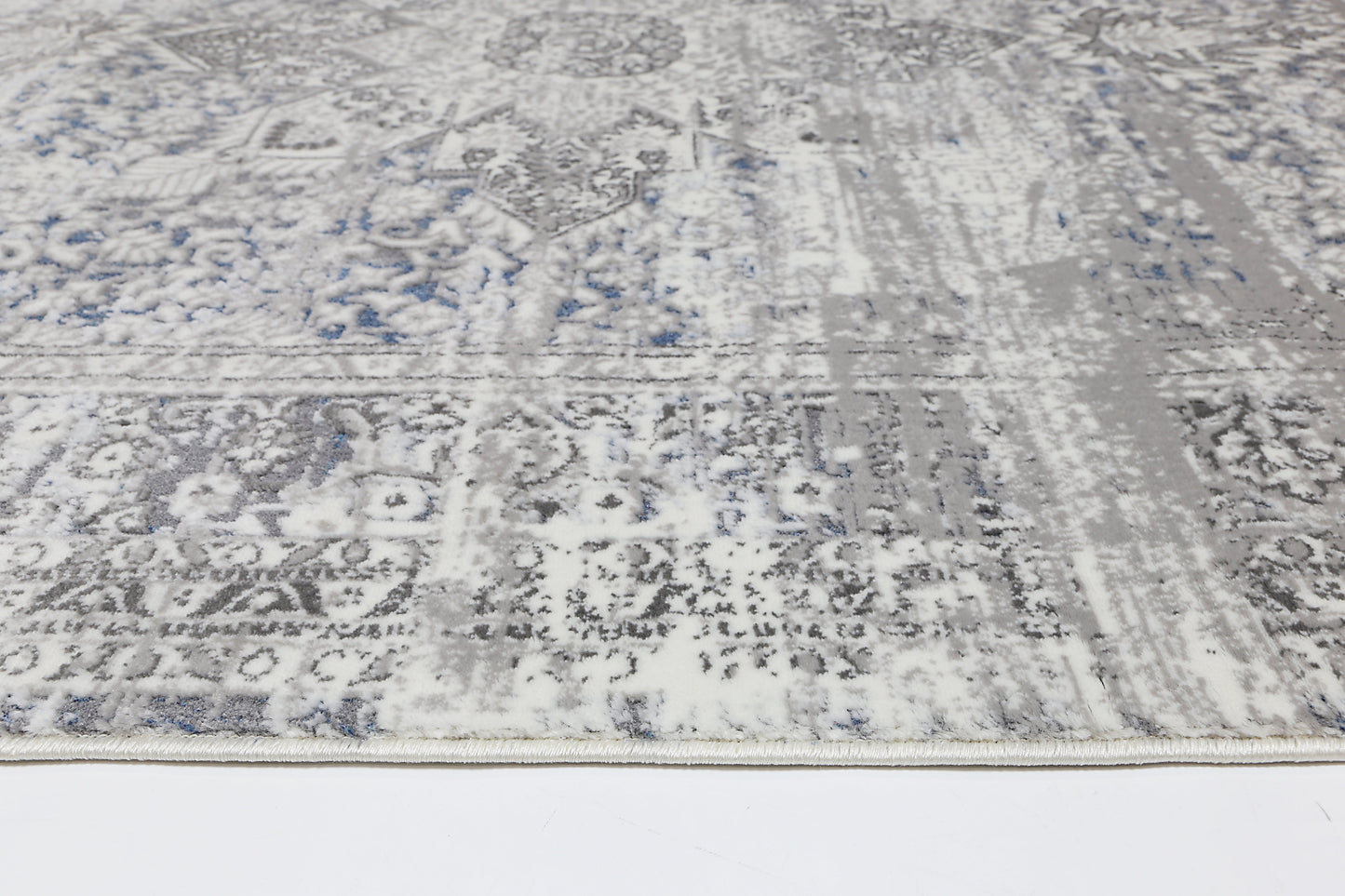 Istanbul Medallion Grey Blue Rug 06GBLU