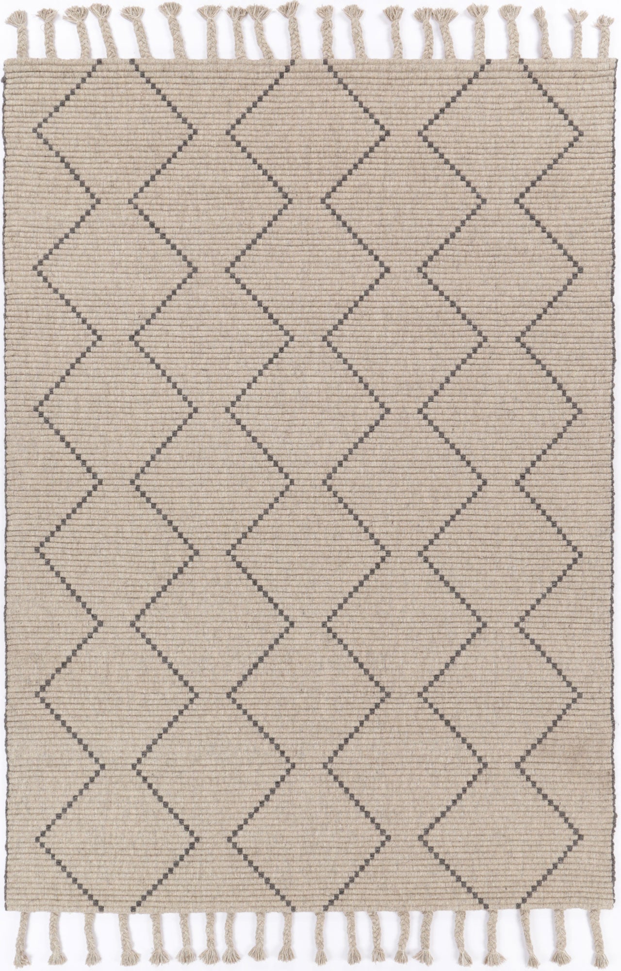 Varanasi Zig-Zag Wool Blend Ash Rug