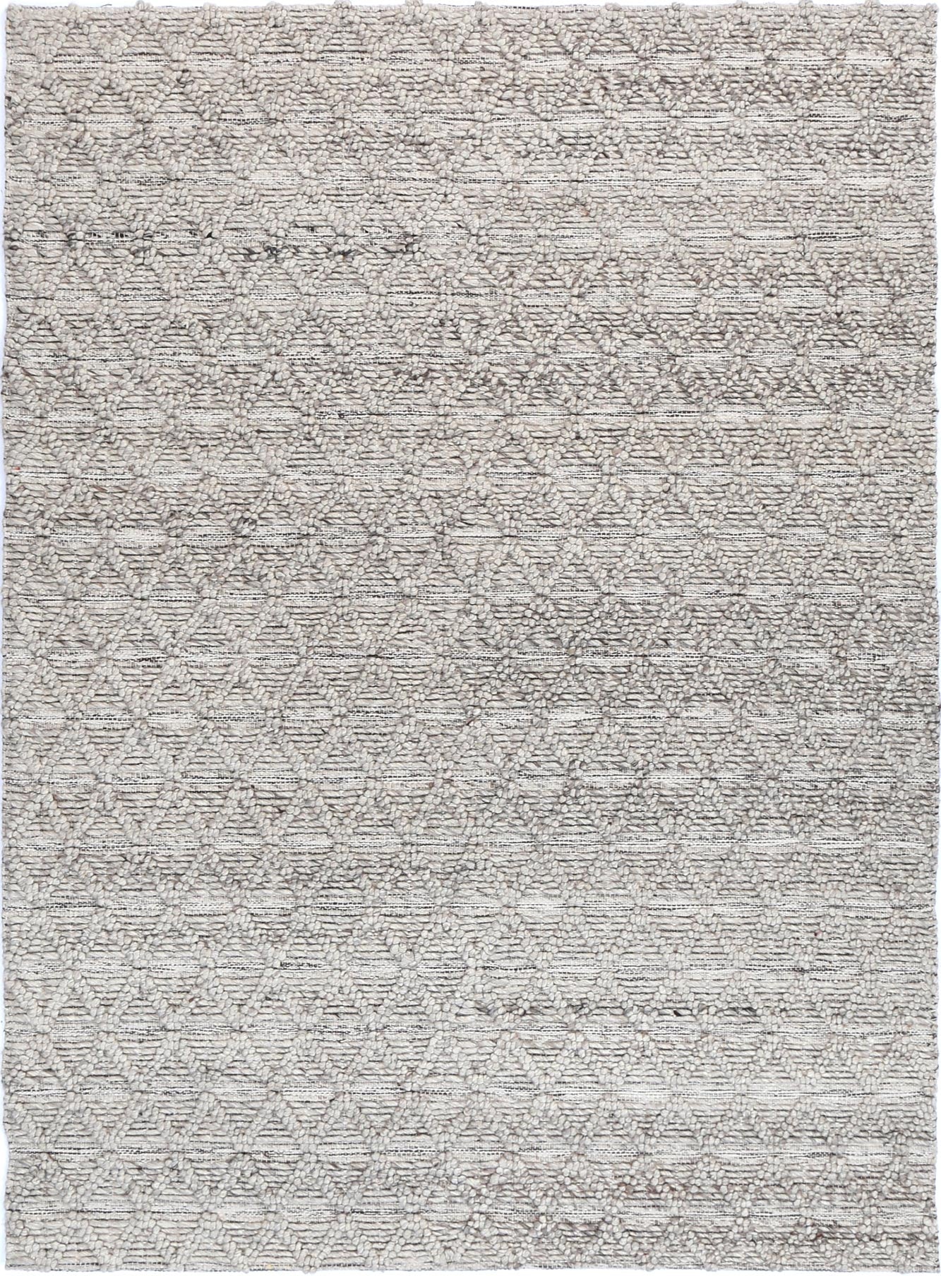 Kaiden Mosaic Tribal Ash Wool Rug