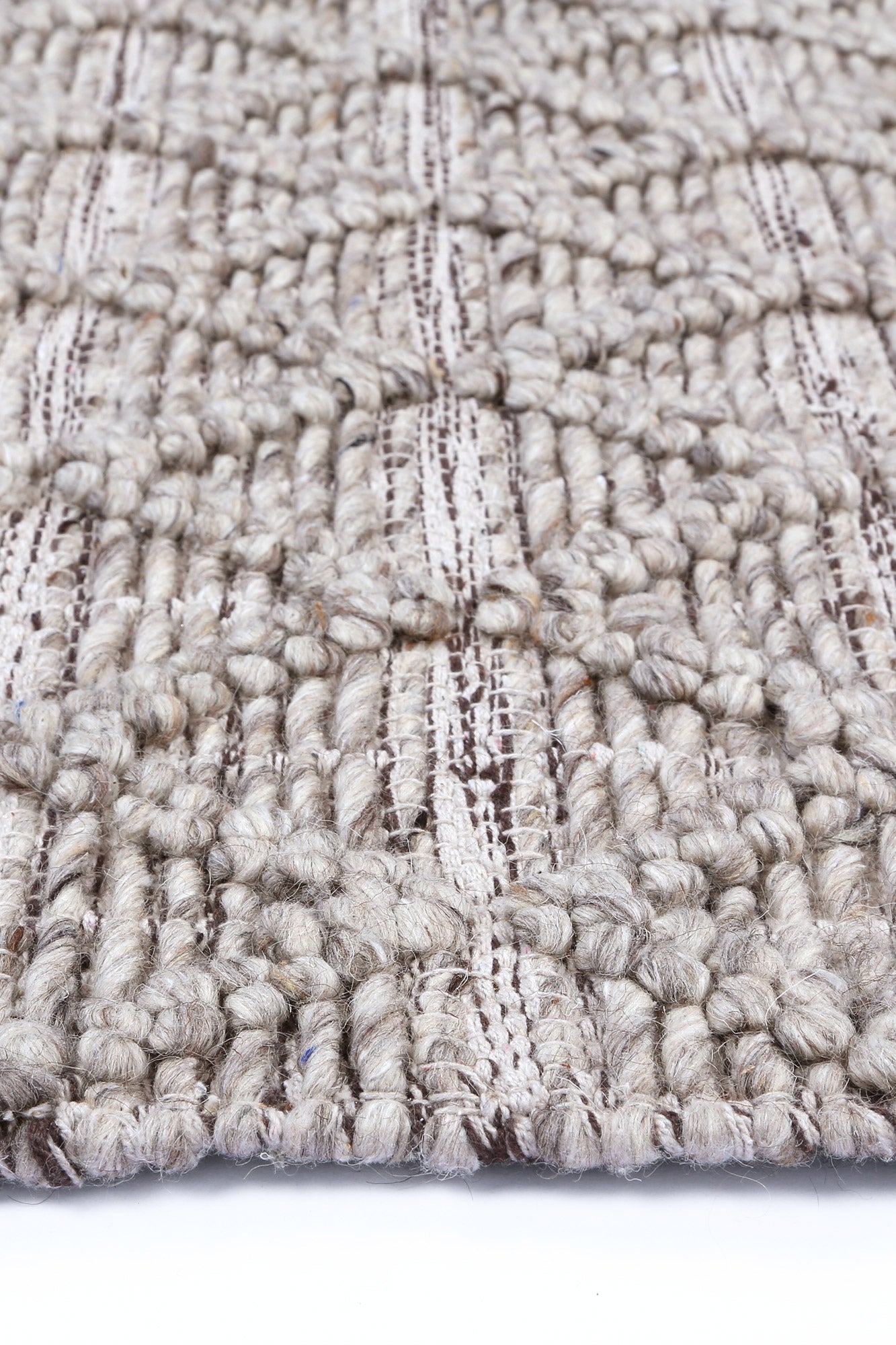 Kaiden Mosaic Tribal Ash Wool Rug