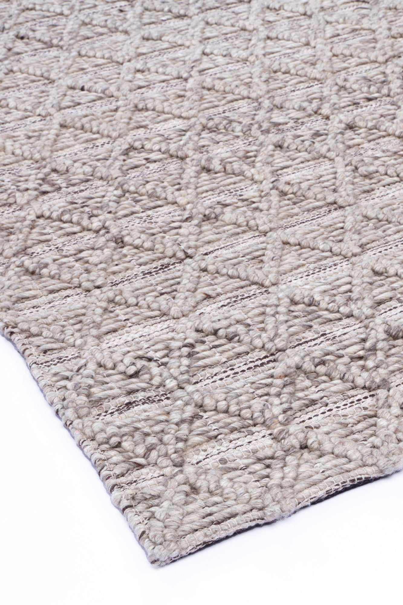 Kaiden Mosaic Tribal Ash Wool Rug
