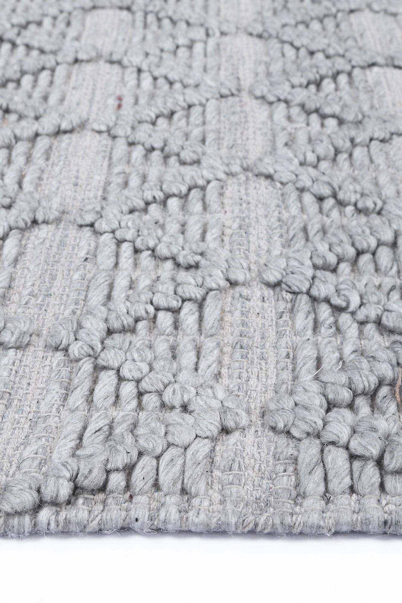 Kaiden Mosaic Tribal Grey Wool Rug