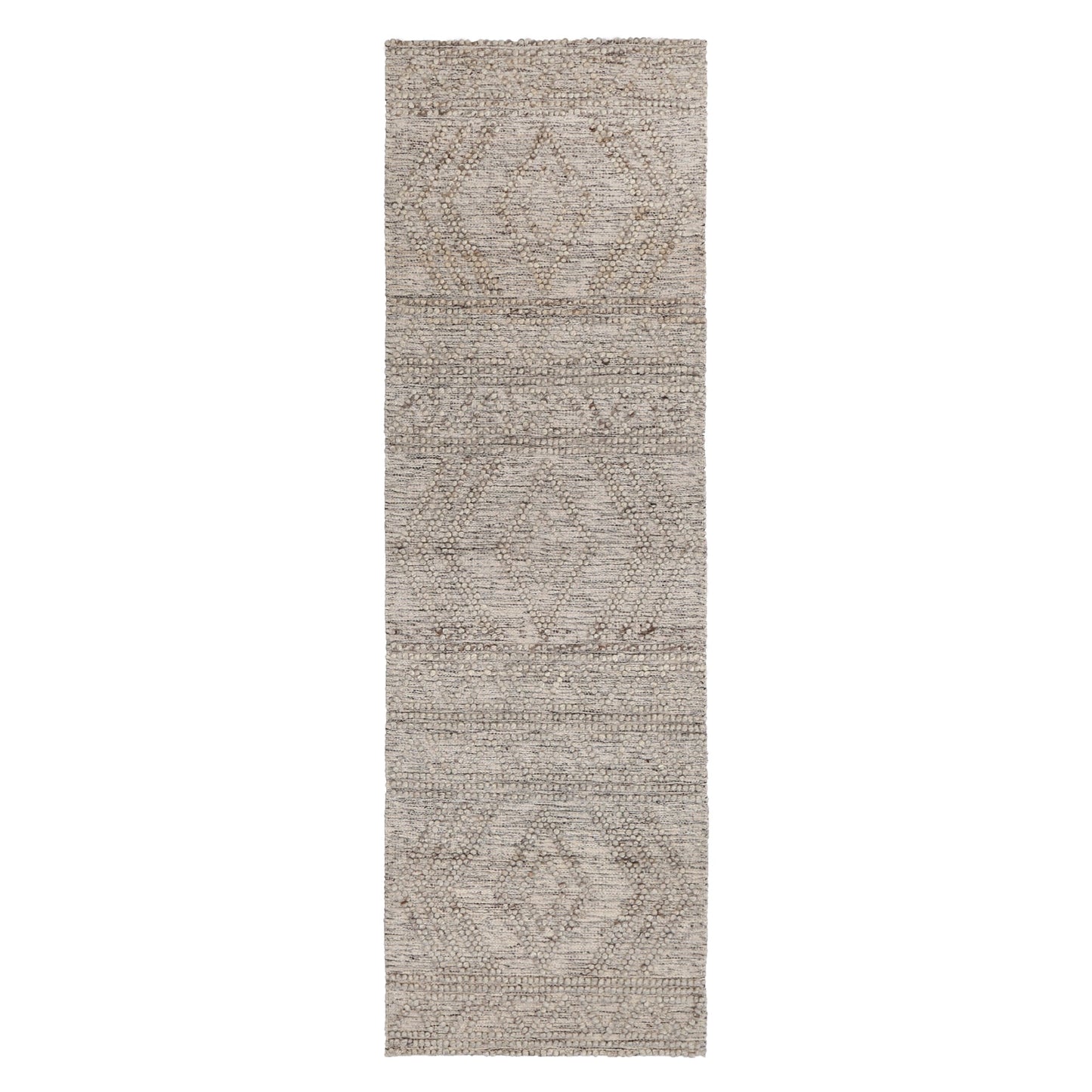Kaiden Lattice Tribal Ash Wool Rug