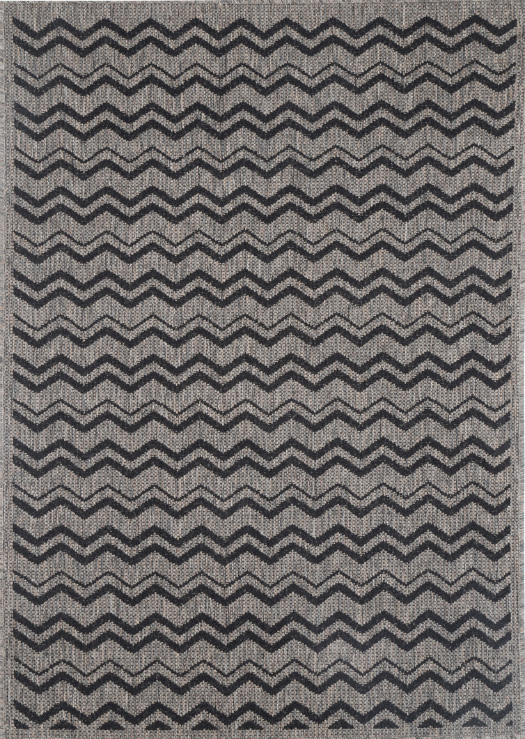 Sicili Brown Beige and Black Geometric Rug