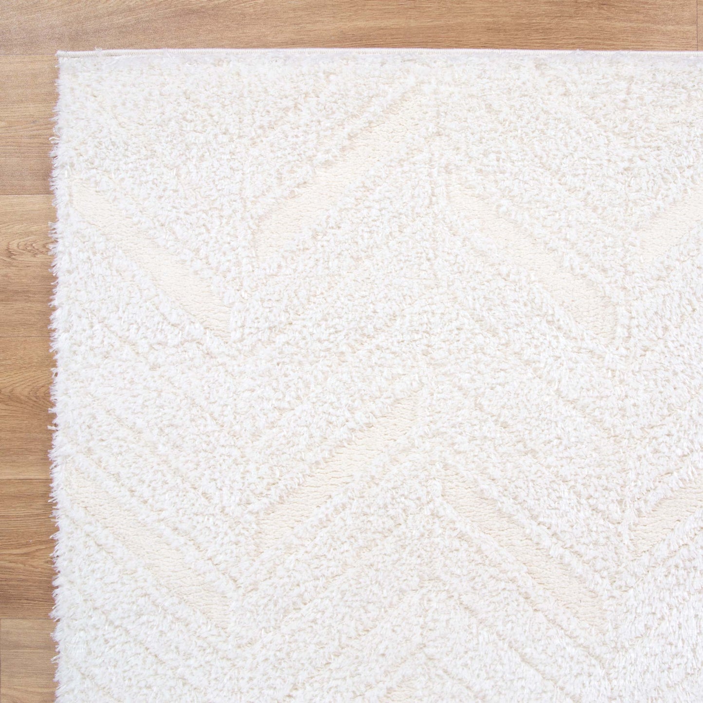 Authentic Chevron Cream Shag Rug