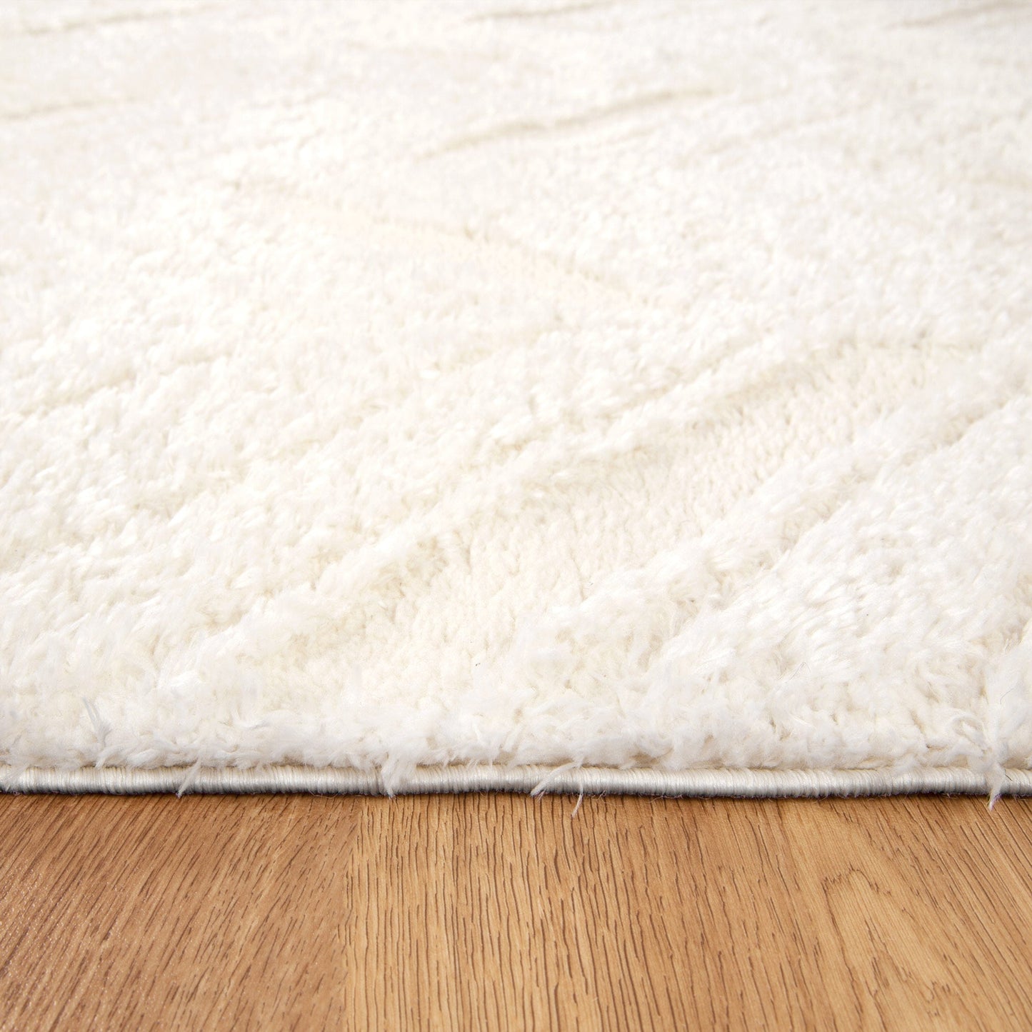 Authentic Chevron Cream Shag Rug
