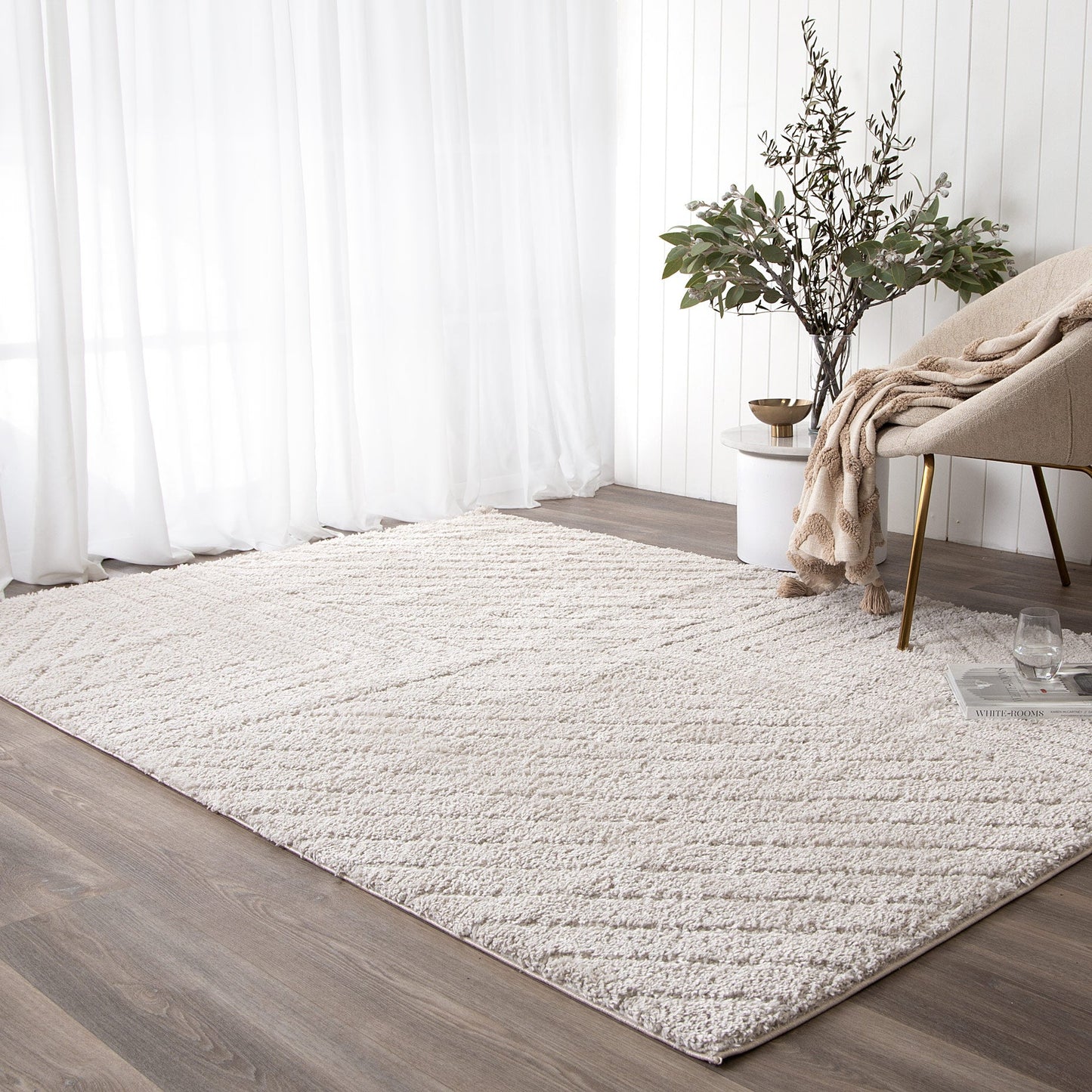 Authentic Modern Beige Shag Rug