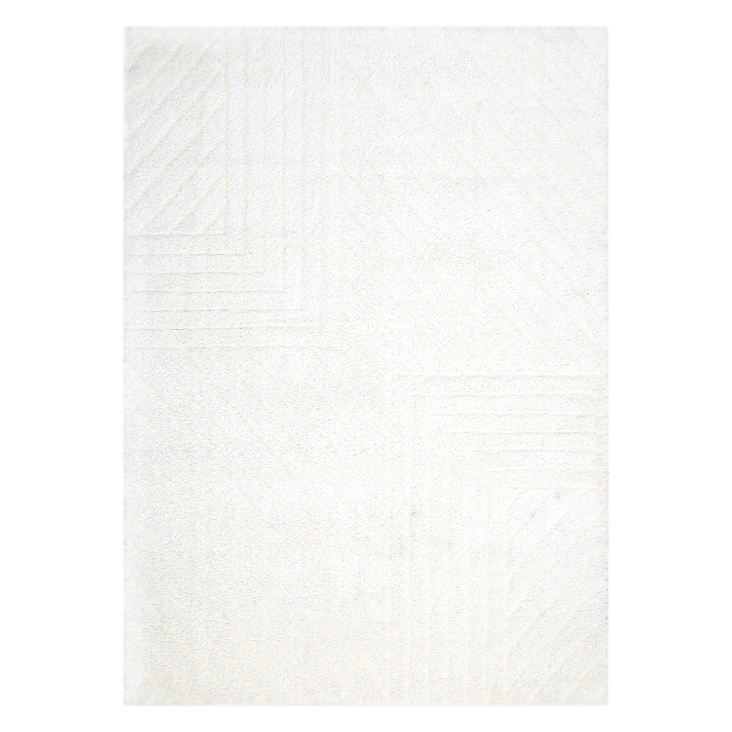 Authentic Modern Cream Shag Rug