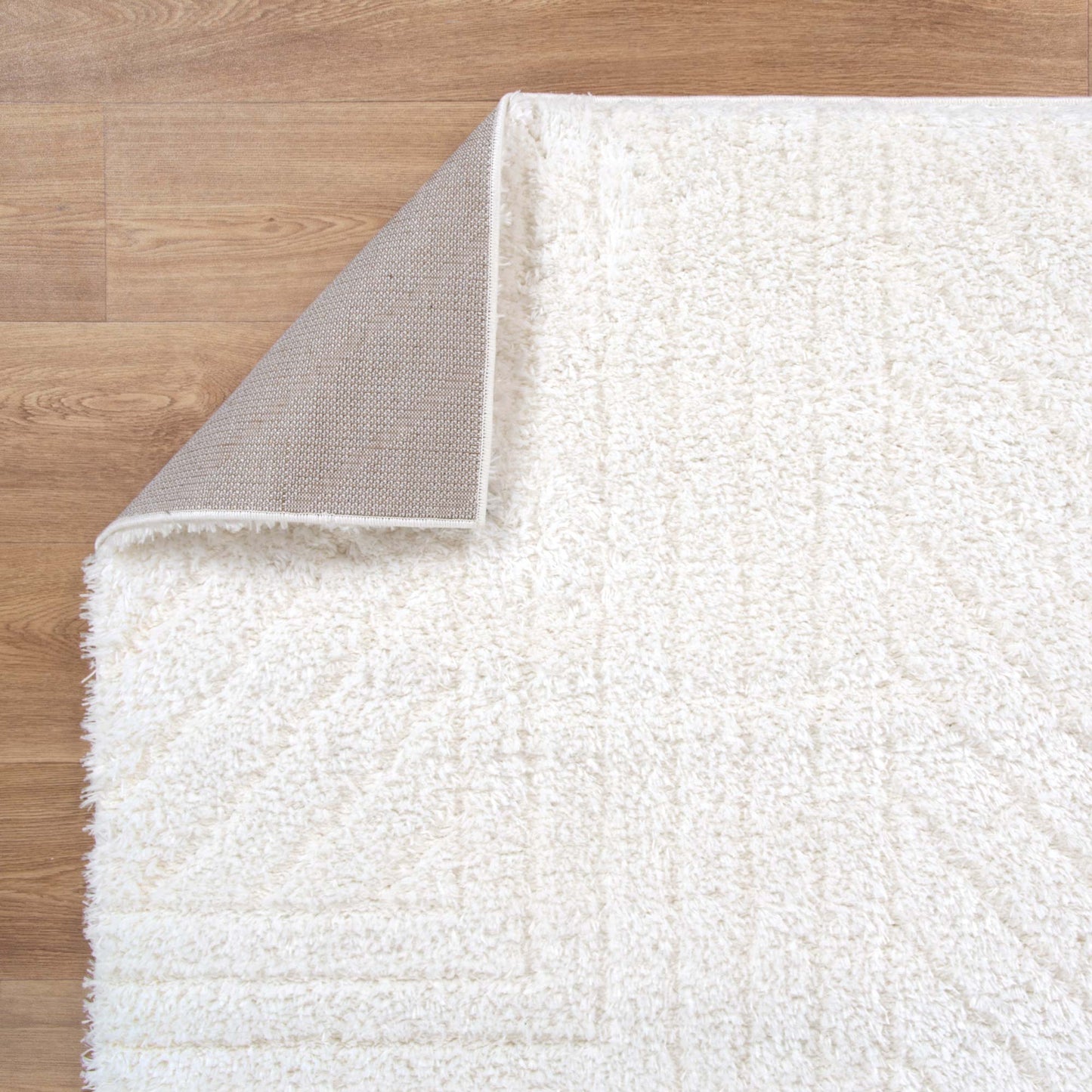 Authentic Modern Cream Shag Rug