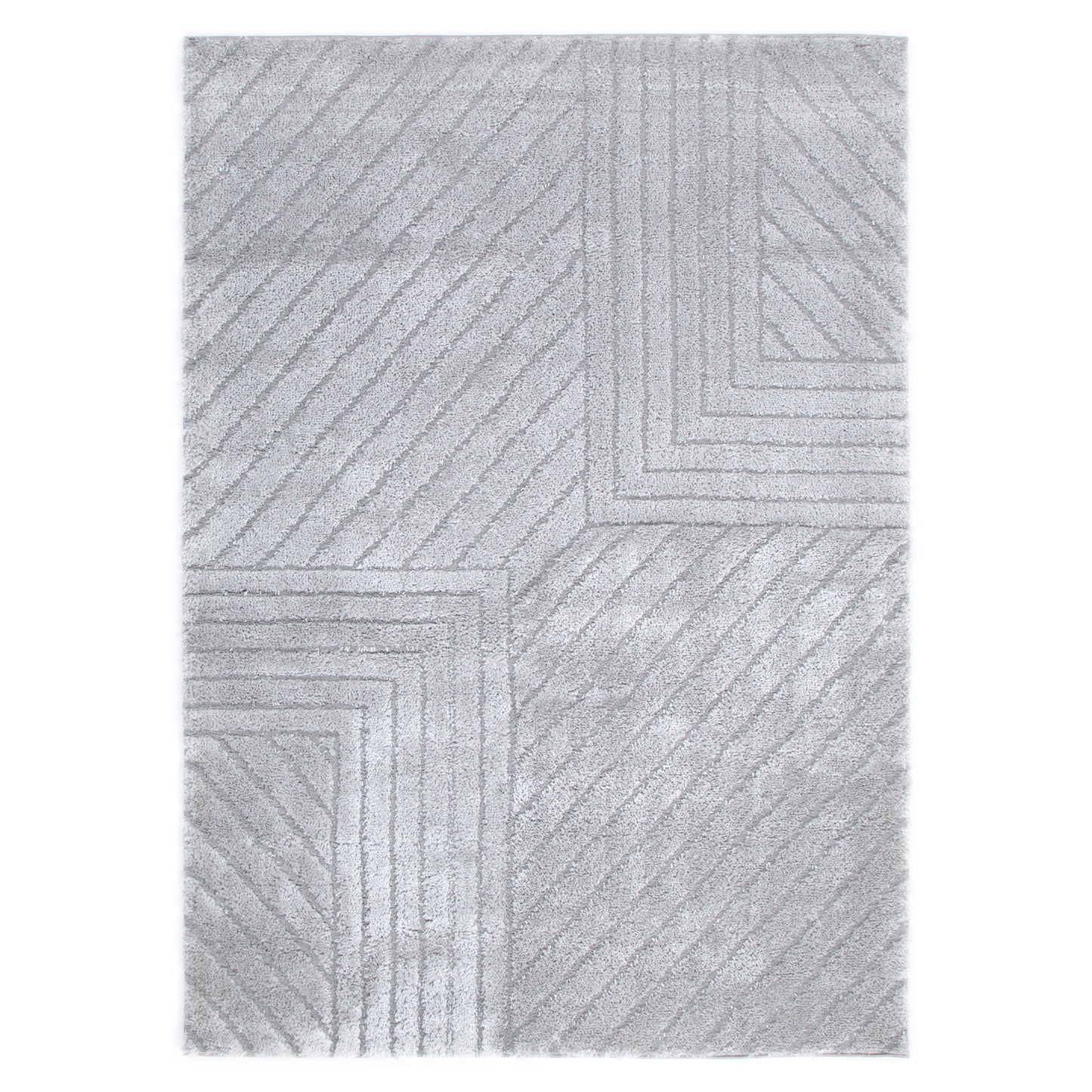 Authentic Modern Silver Shag Rug