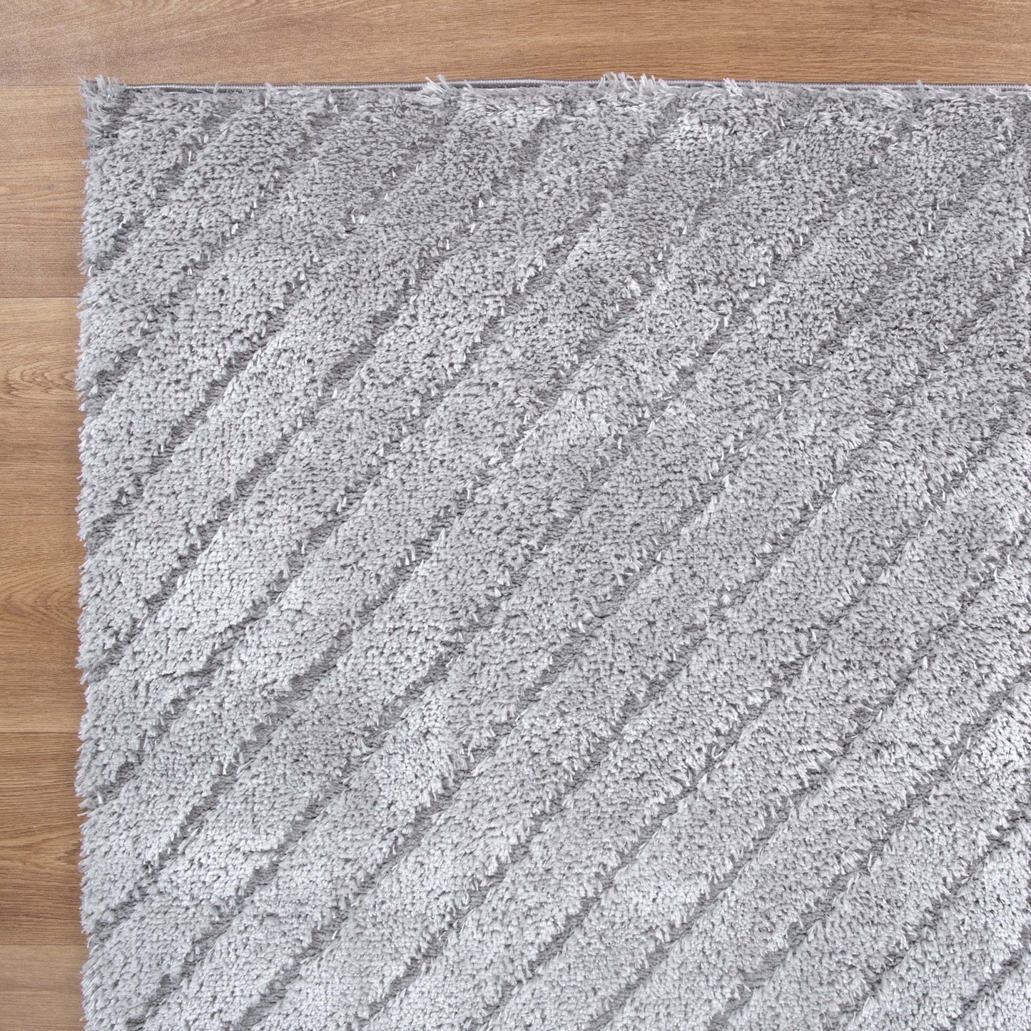 Authentic Modern Silver Shag Rug