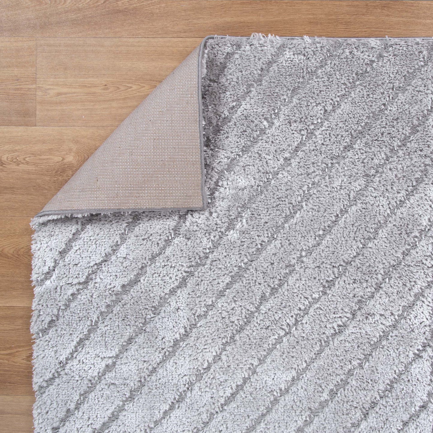 Authentic Modern Silver Shag Rug