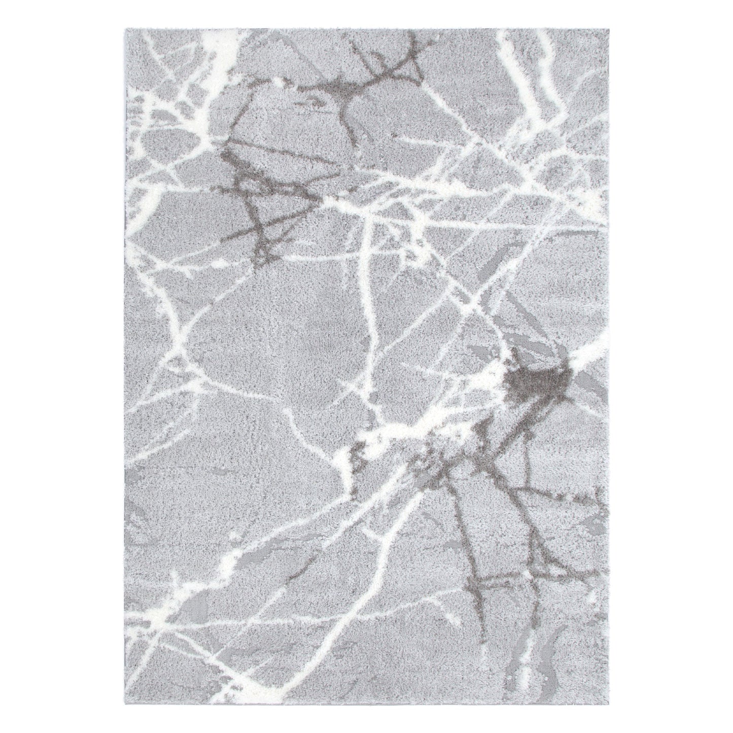 Authentic Abstract Silver Shag Rug