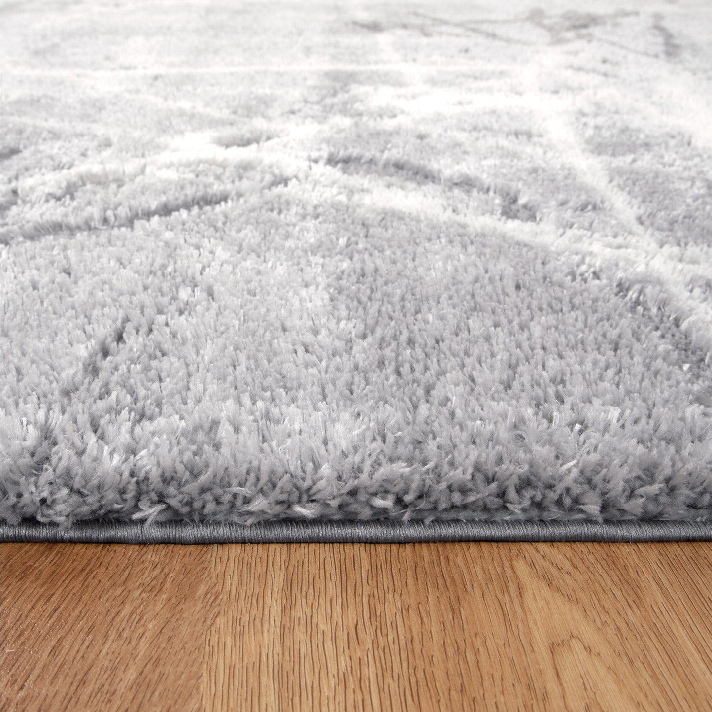 Authentic Abstract Silver Shag Rug