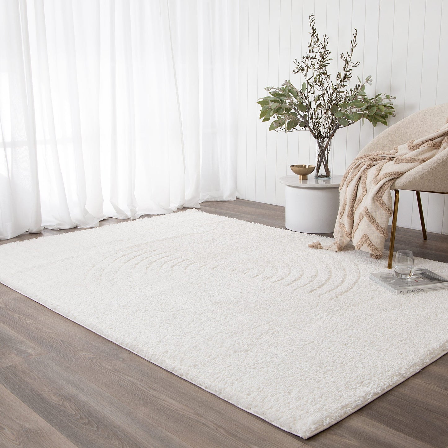 Authentic Cream Shag Rug