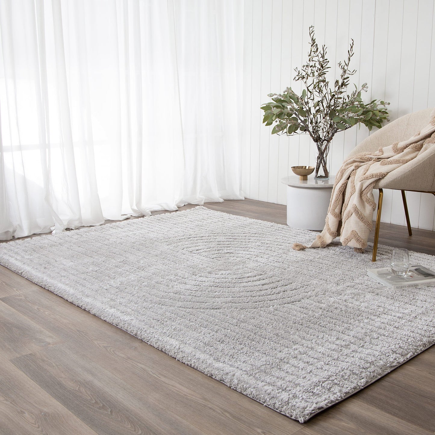 Authentic Silver Shag Rug