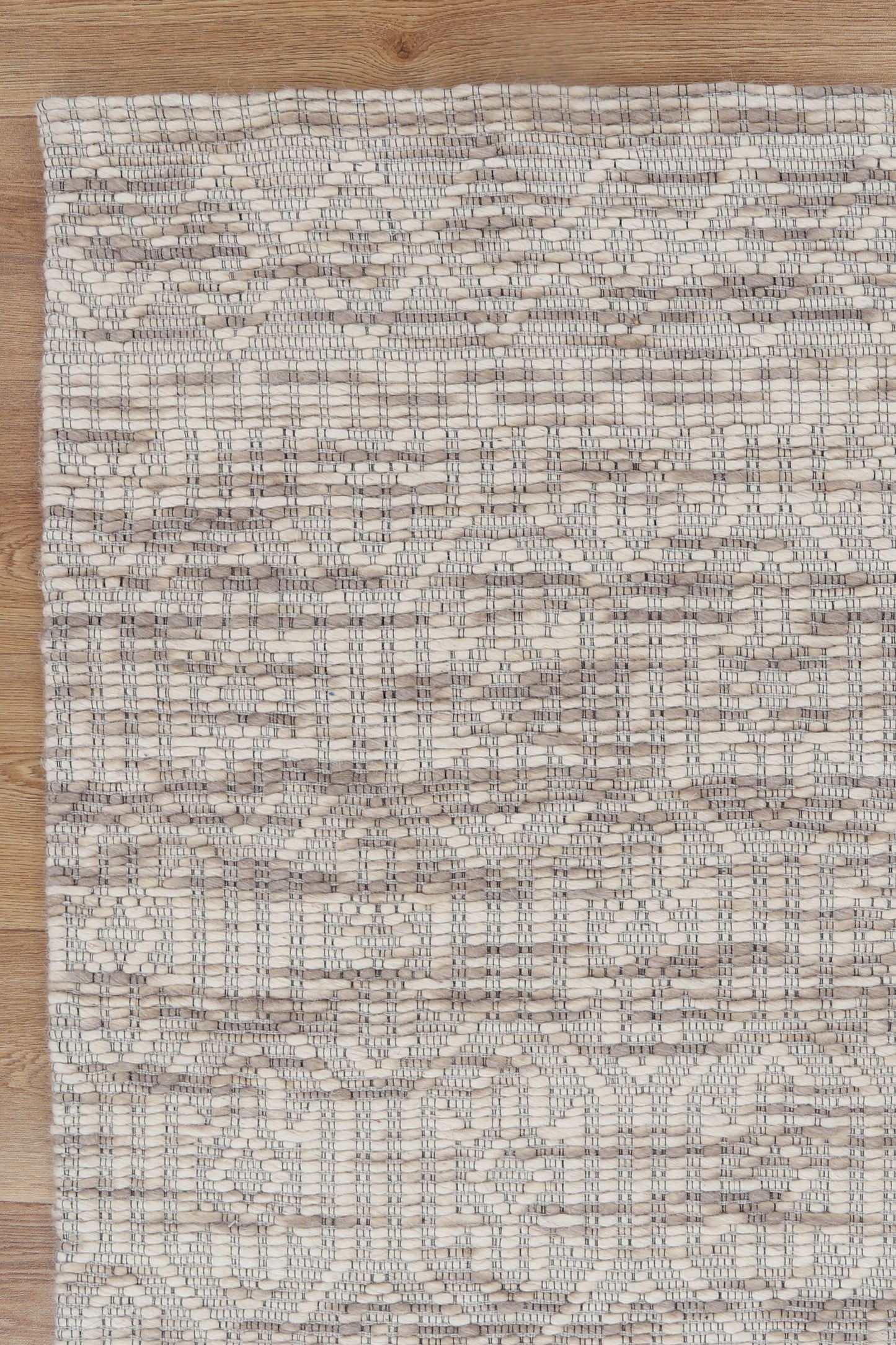 Wynter Geometric Beige Wool Rug