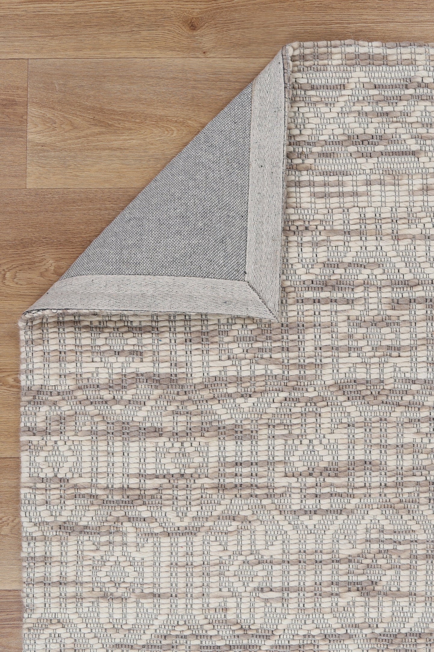 Wynter Geometric Beige Wool Rug