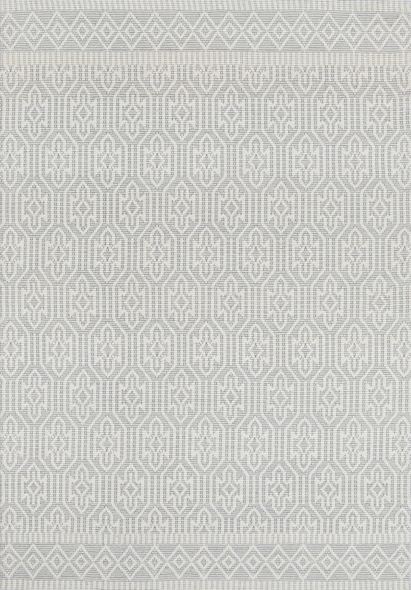 Wynter Geometric Light Grey Wool Rug