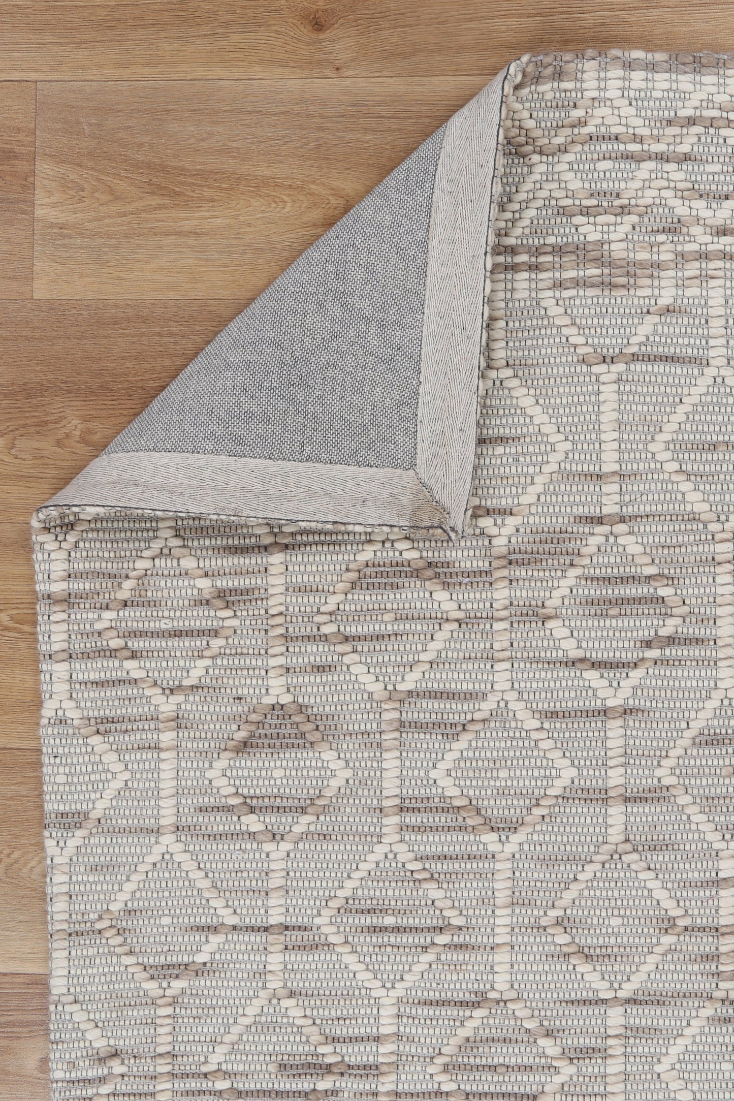 Wynter Lattice Beige Wool Rug