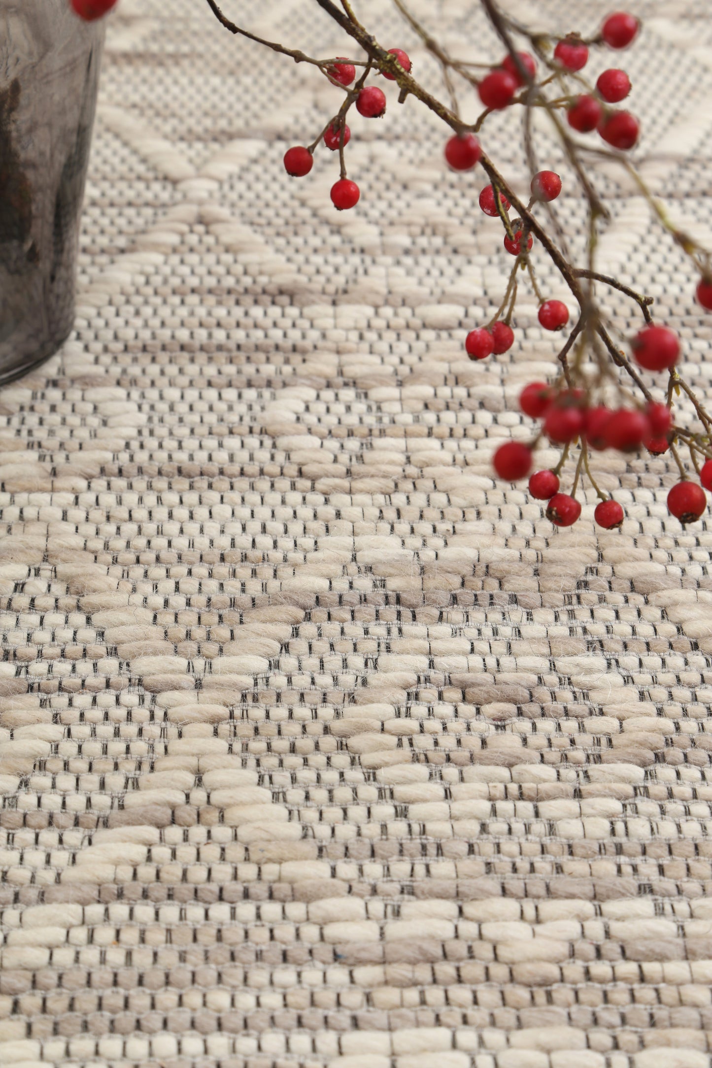 Wynter Diamond Beige Wool Rug