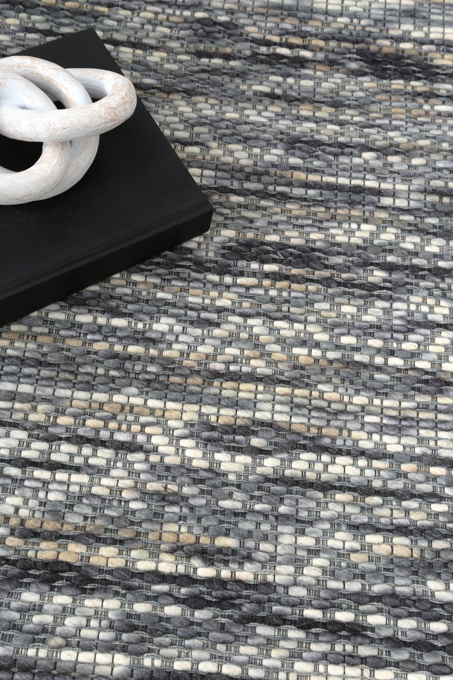 Wynter Chevron Stone Wool Rug