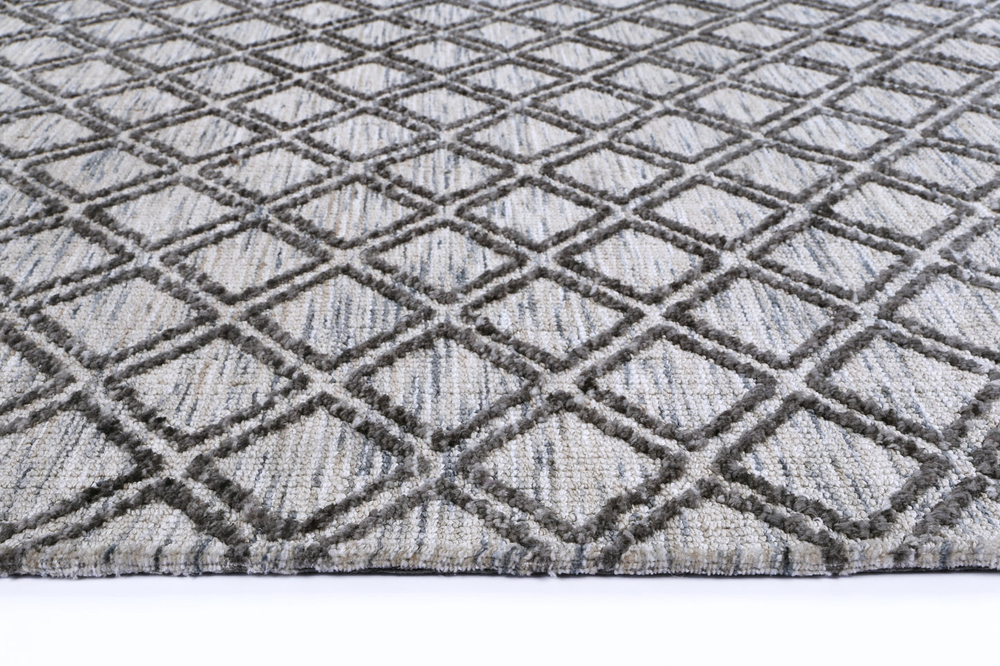 Zara Charcoal & Beige Cotton Blend Rug