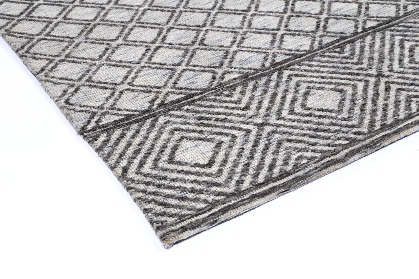 Zara Charcoal & Beige Cotton Blend Rug