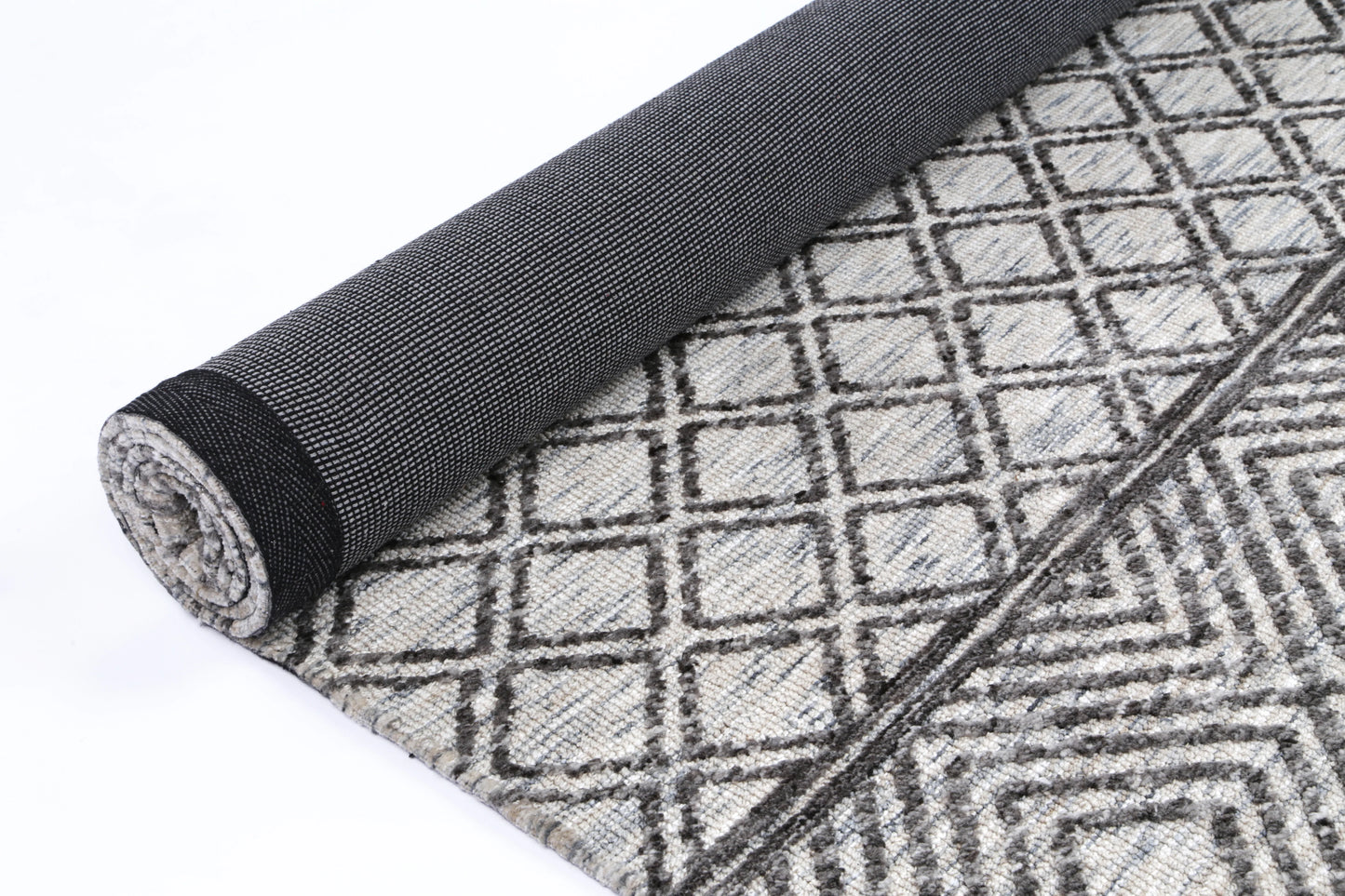 Zara Charcoal & Beige Cotton Blend Rug