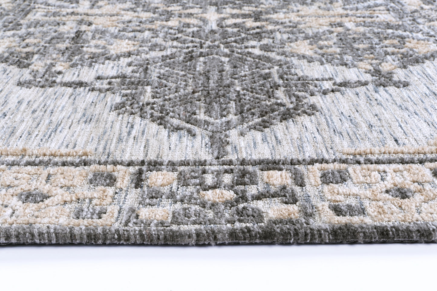 Zara Charcoal & Beige Cotton Blend Rug