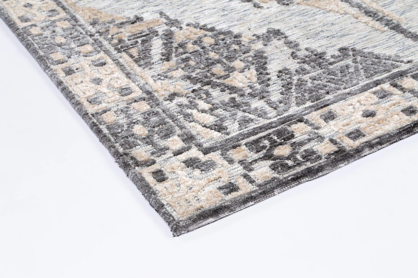Zara Charcoal & Beige Cotton Blend Rug