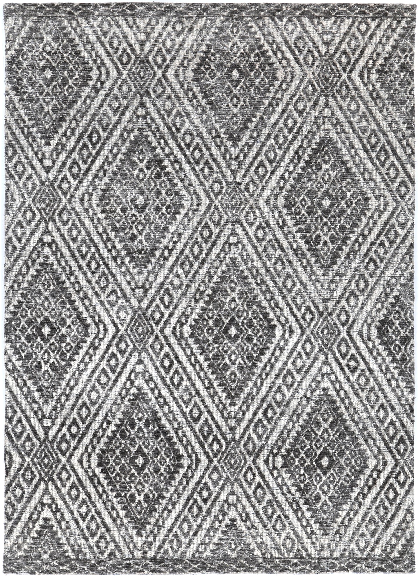 Zara Charcoal & Beige Cotton Blend Rug