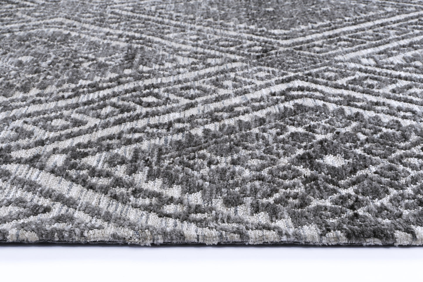 Zara Charcoal & Beige Cotton Blend Rug