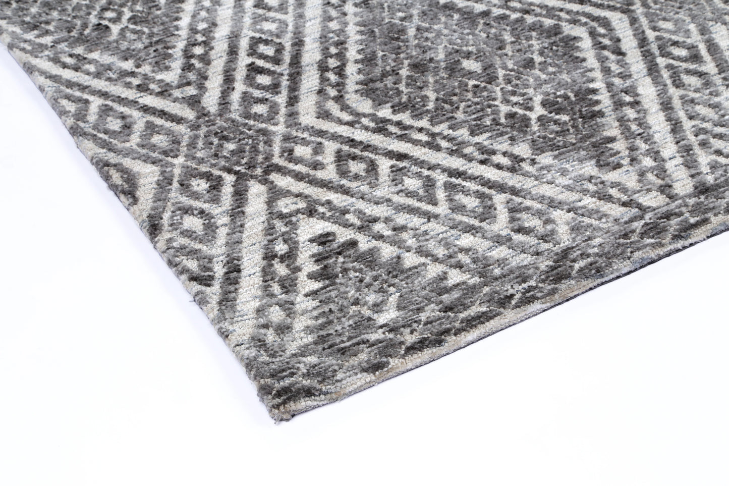 Zara Charcoal & Beige Cotton Blend Rug