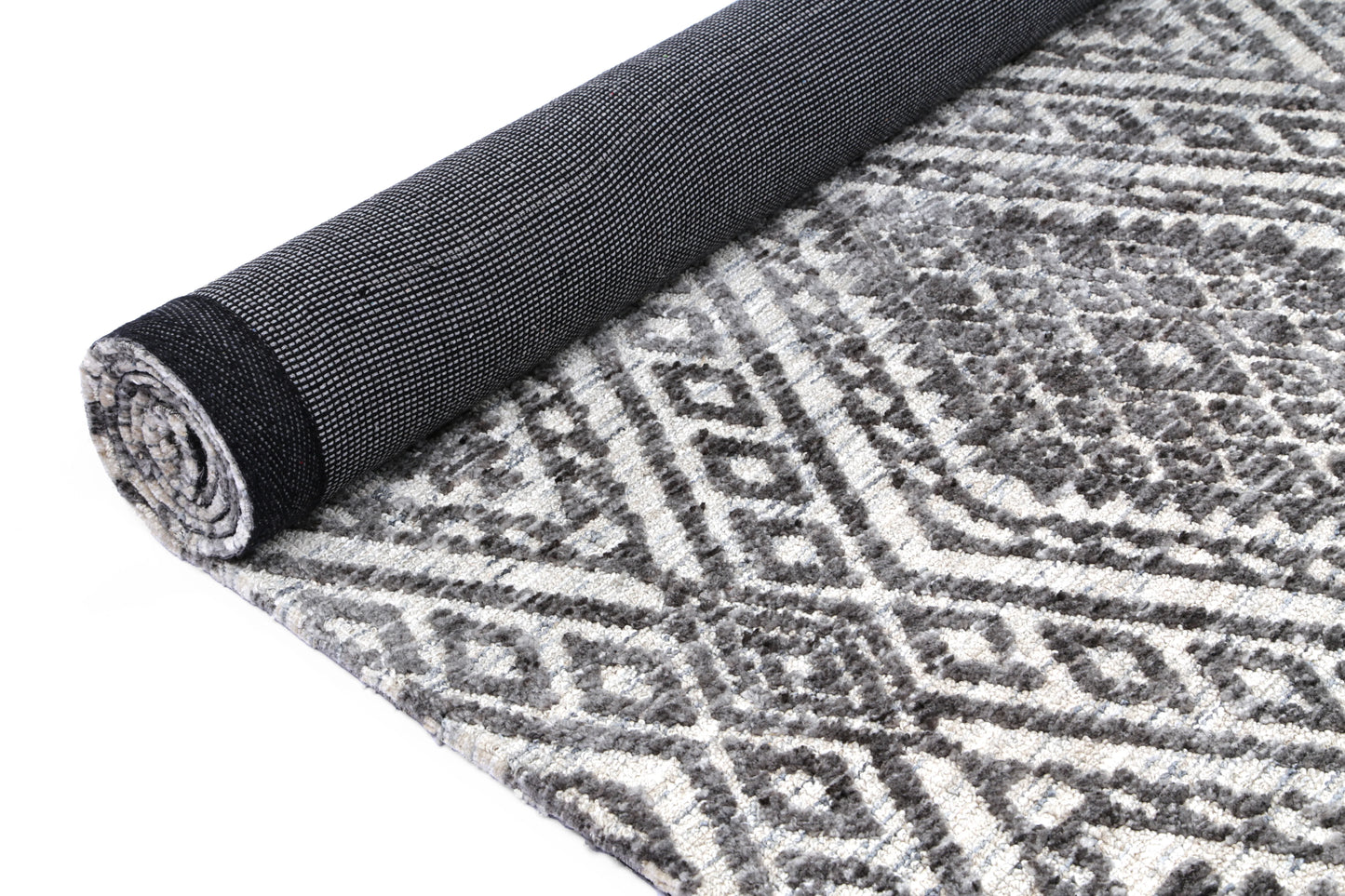 Zara Charcoal & Beige Cotton Blend Rug