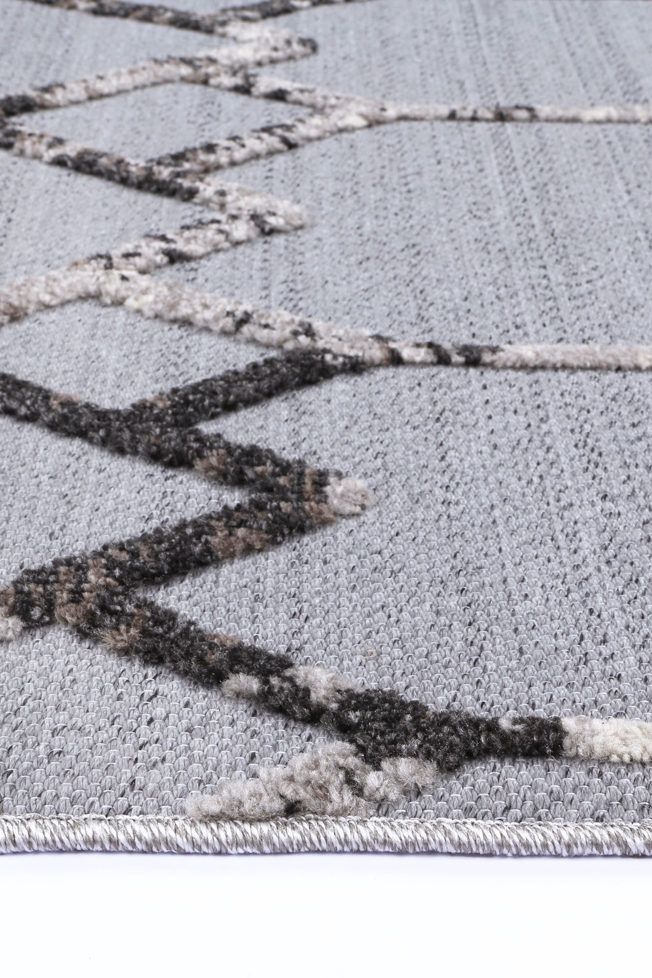 Mars Meliac Geomteric Grey and Taupe Rug