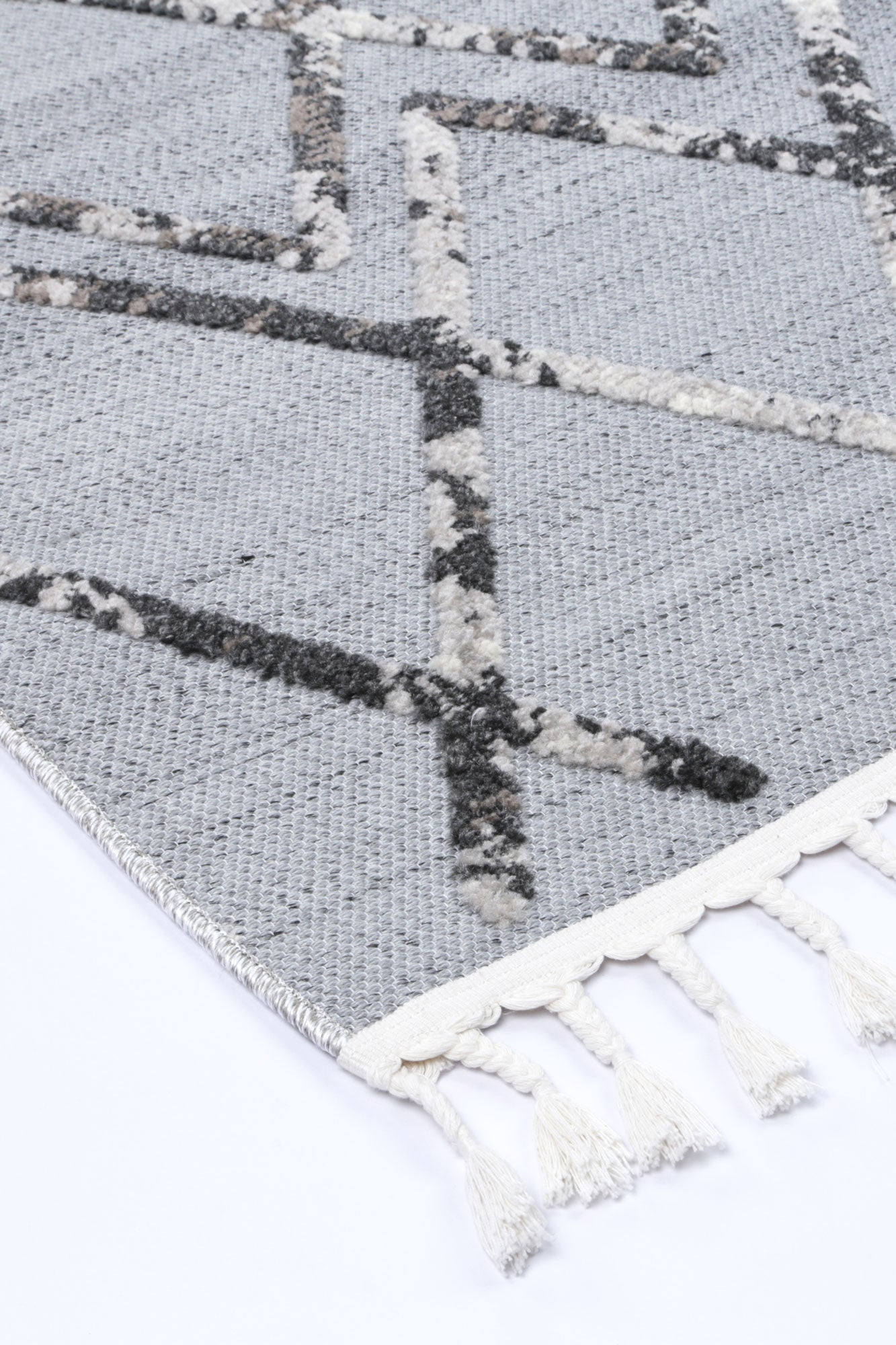 Mars Meliac Geomteric Grey and Taupe Rug