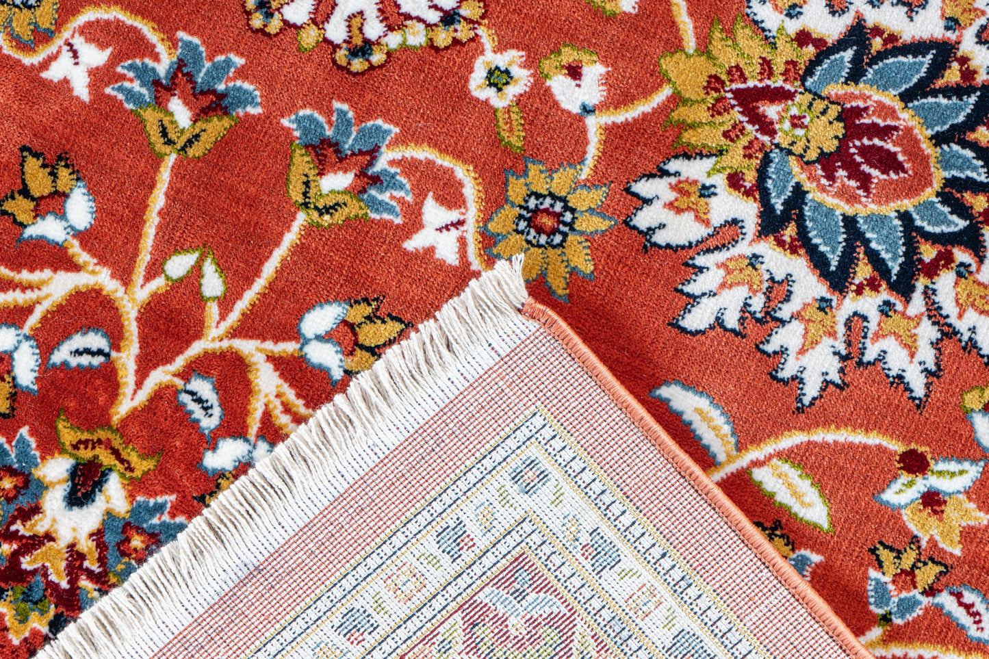 Classic 701 Rust Traditional Rug with Floral Patterns - Lalee Designer Rugs