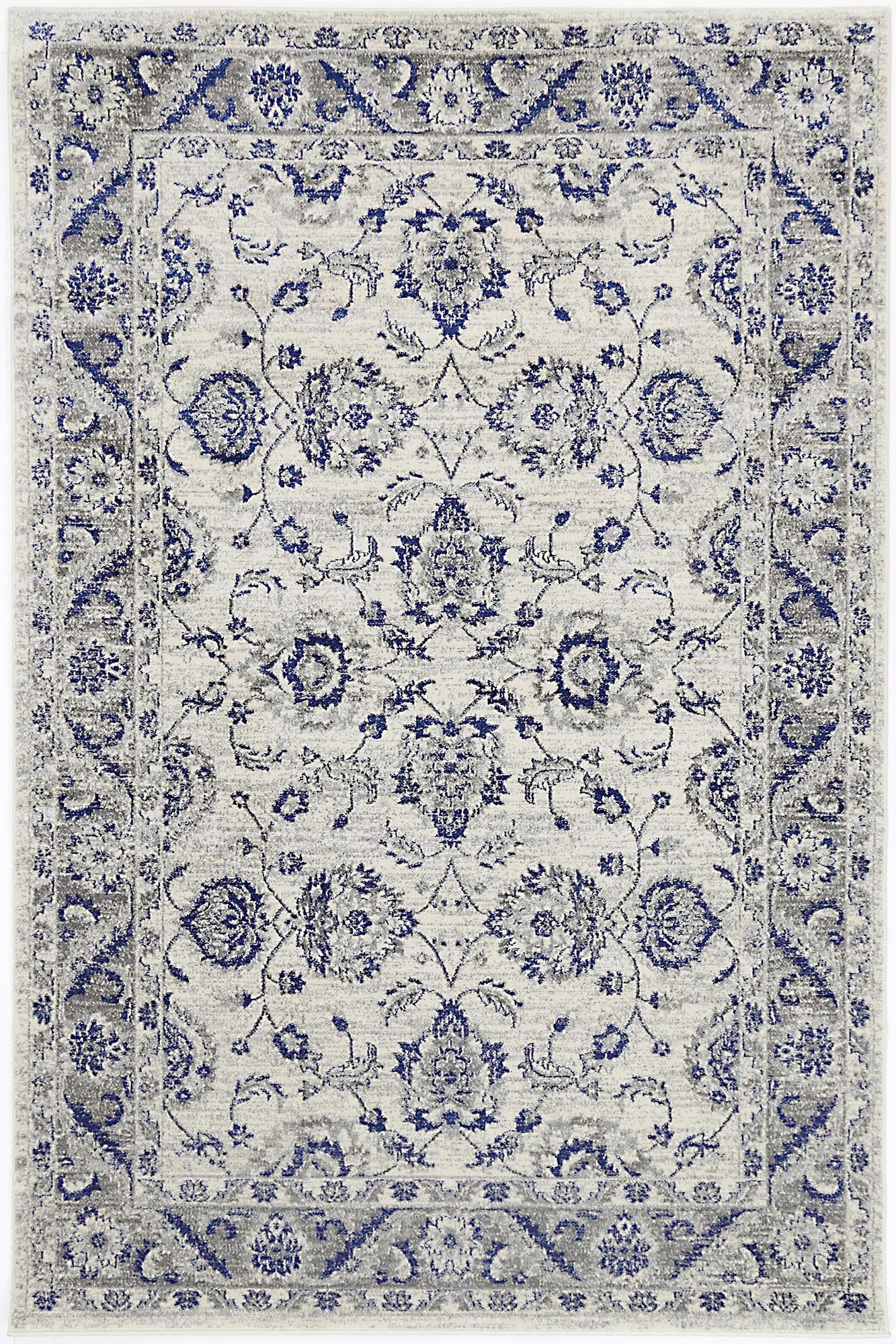 Exquisite Blue & Ivory Floral Rug