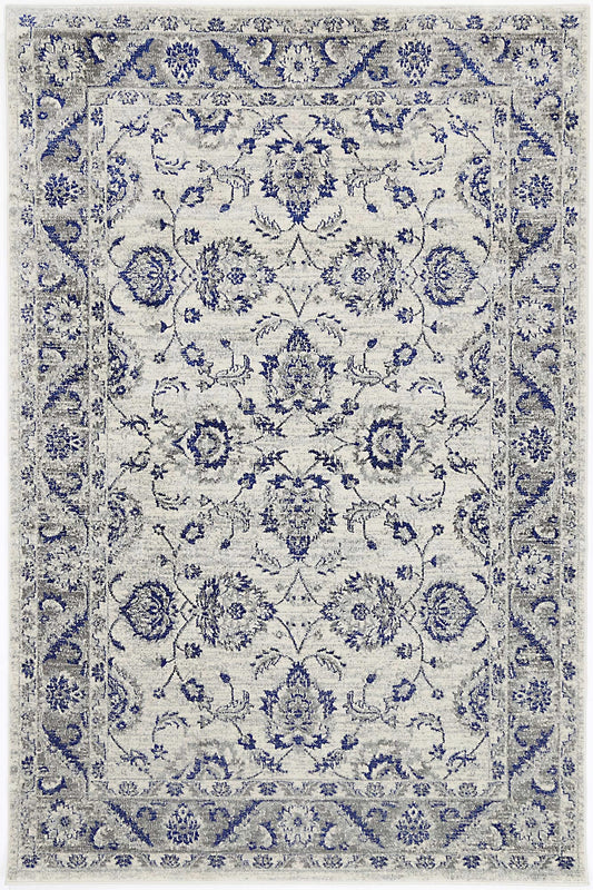 Exquisite Blue & Ivory Floral Rug