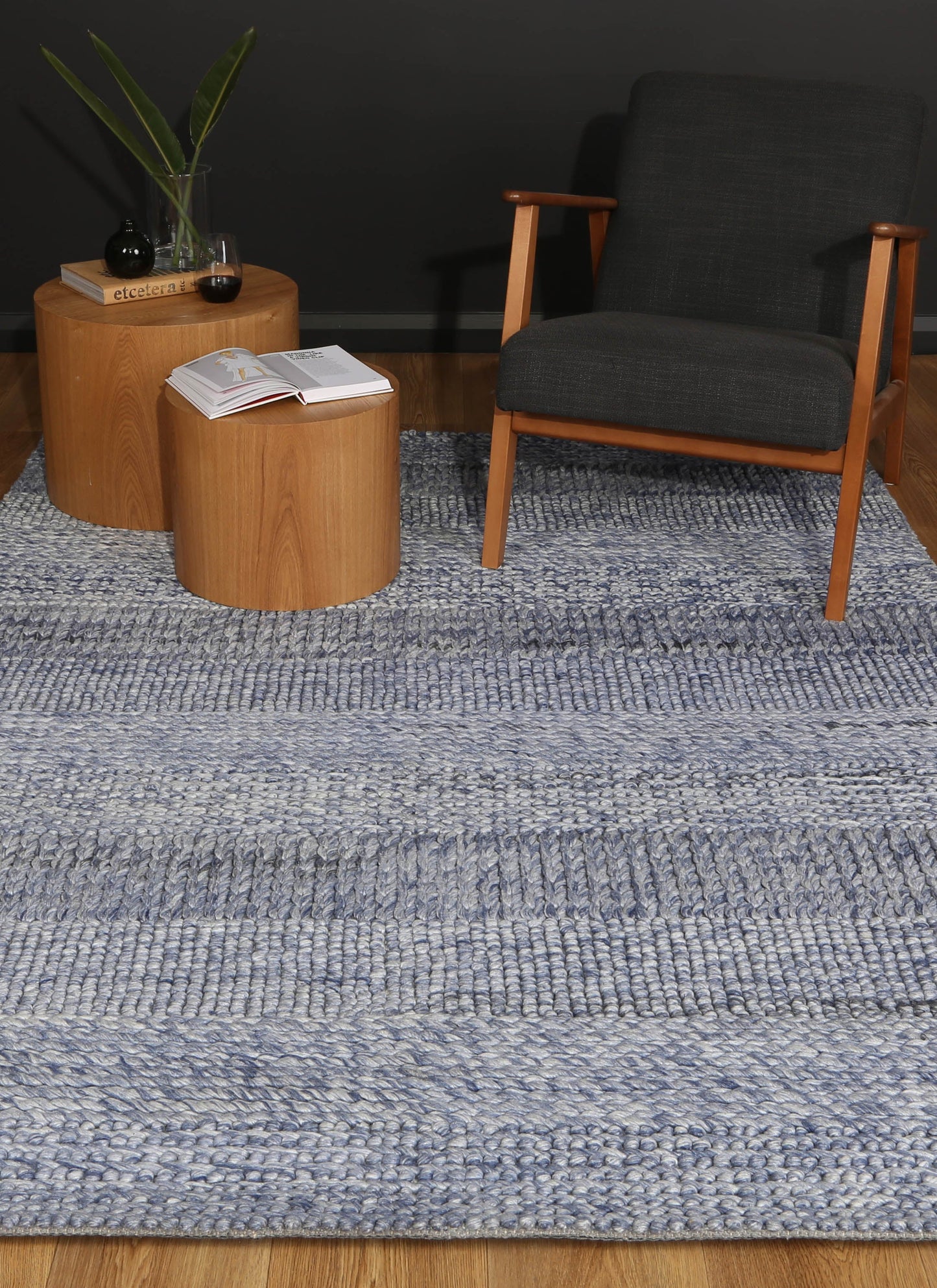Paradise Grace Blue Wool Blend Rug