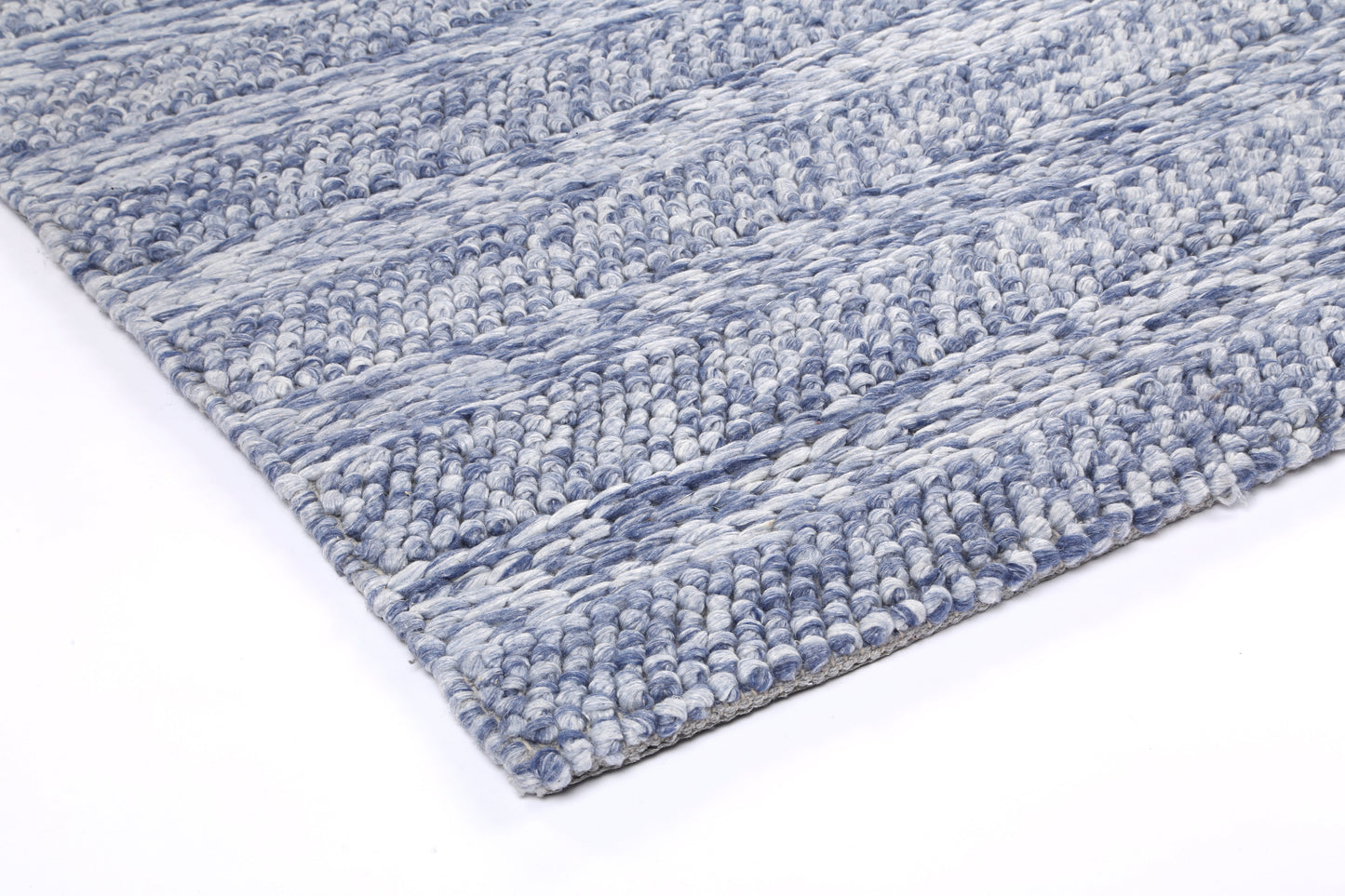 Paradise Ringlets Blue Wool Blend Rug