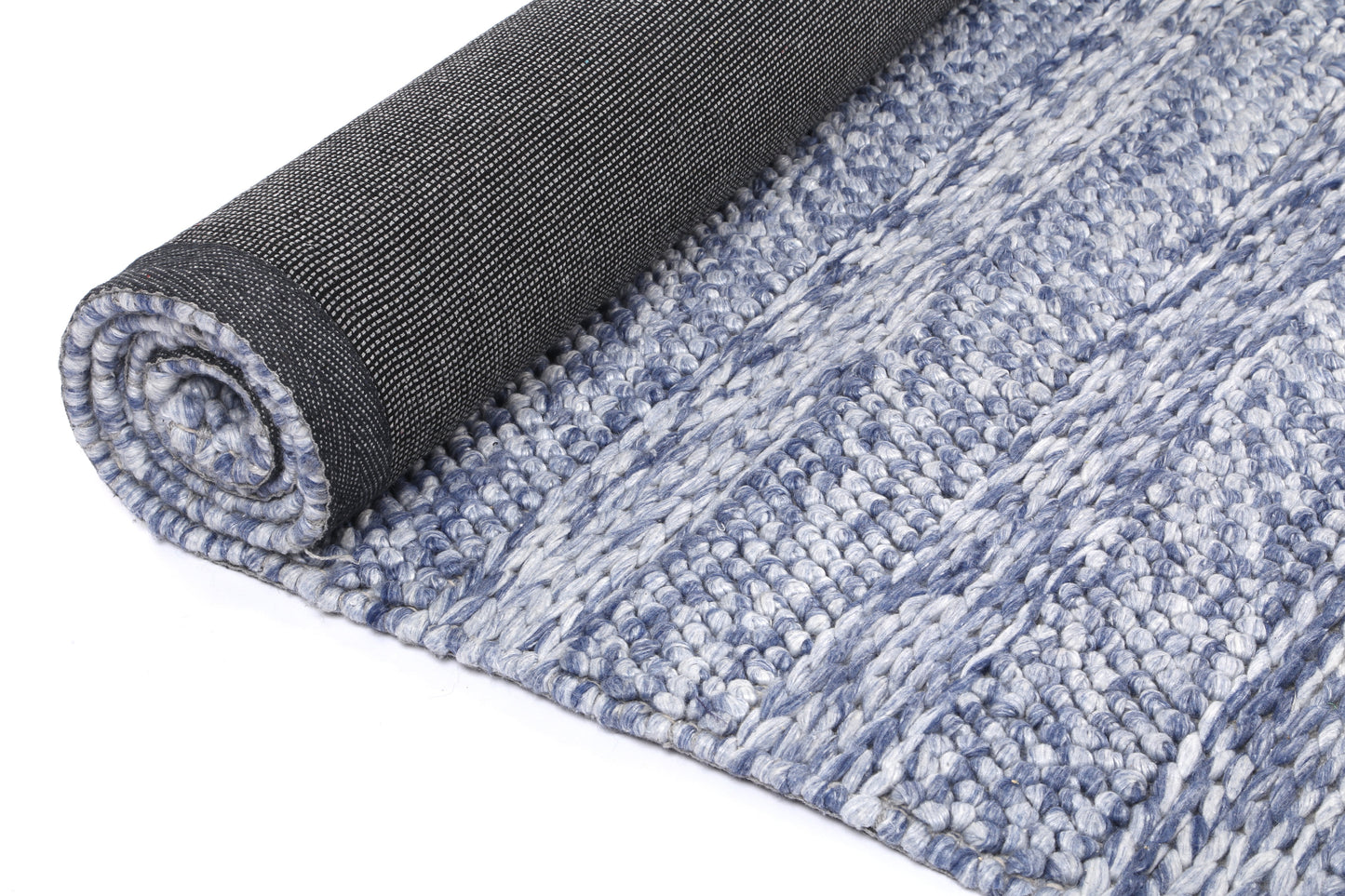 Paradise Ringlets Blue Wool Blend Rug